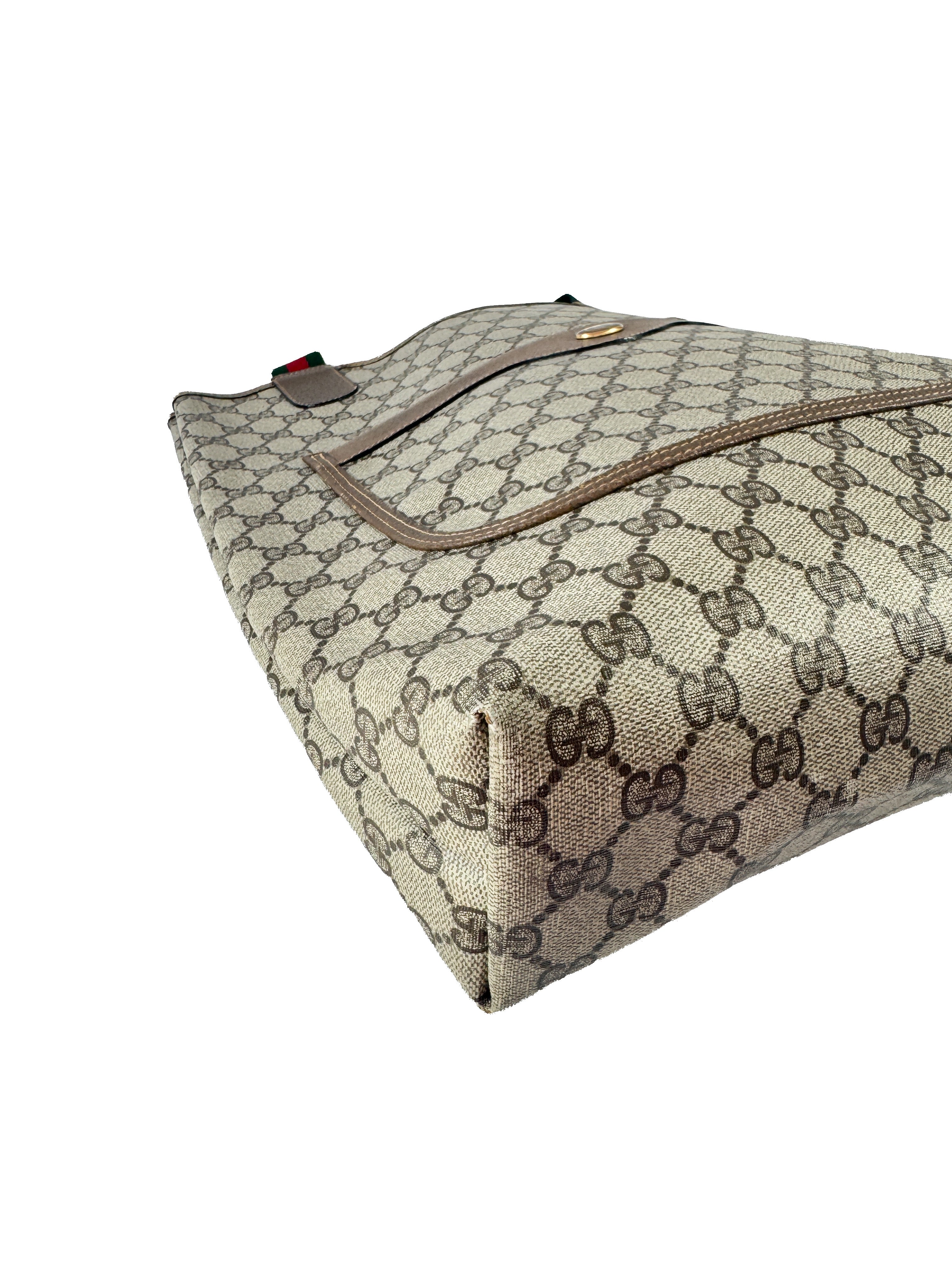 Gucci vintage Sherry line brown GG tote 39-02-003