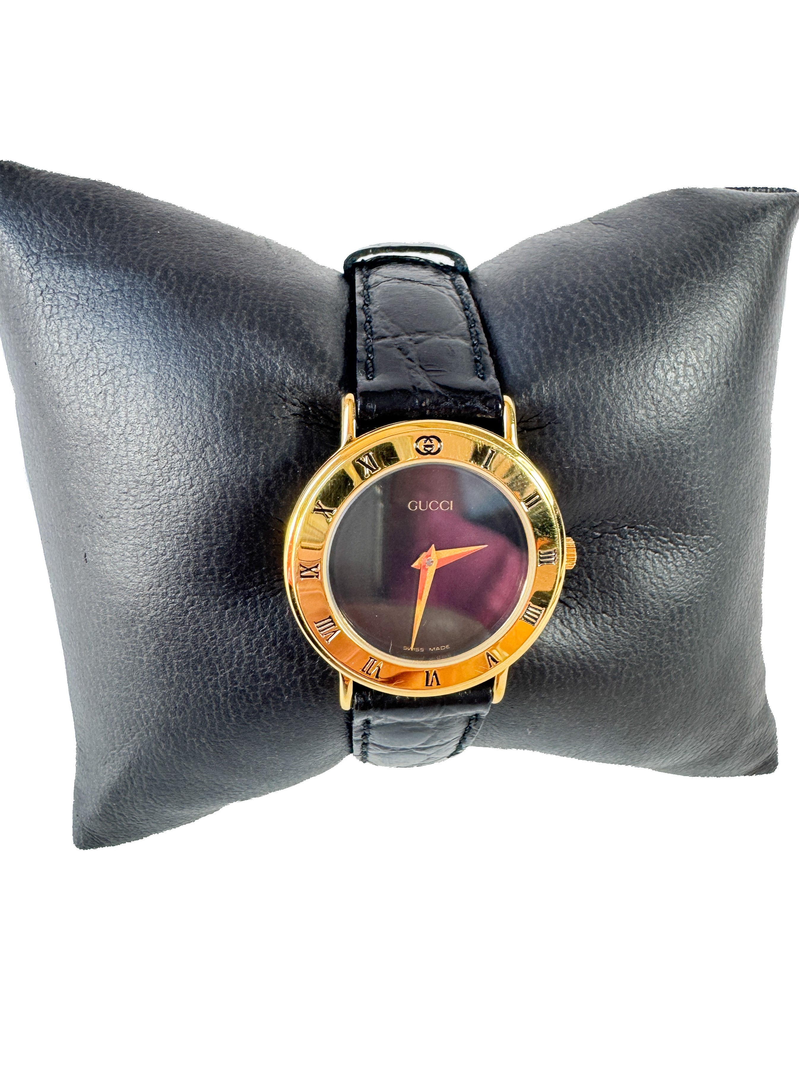 Gucci black/gold 3000.2.L 24mm watch 464136