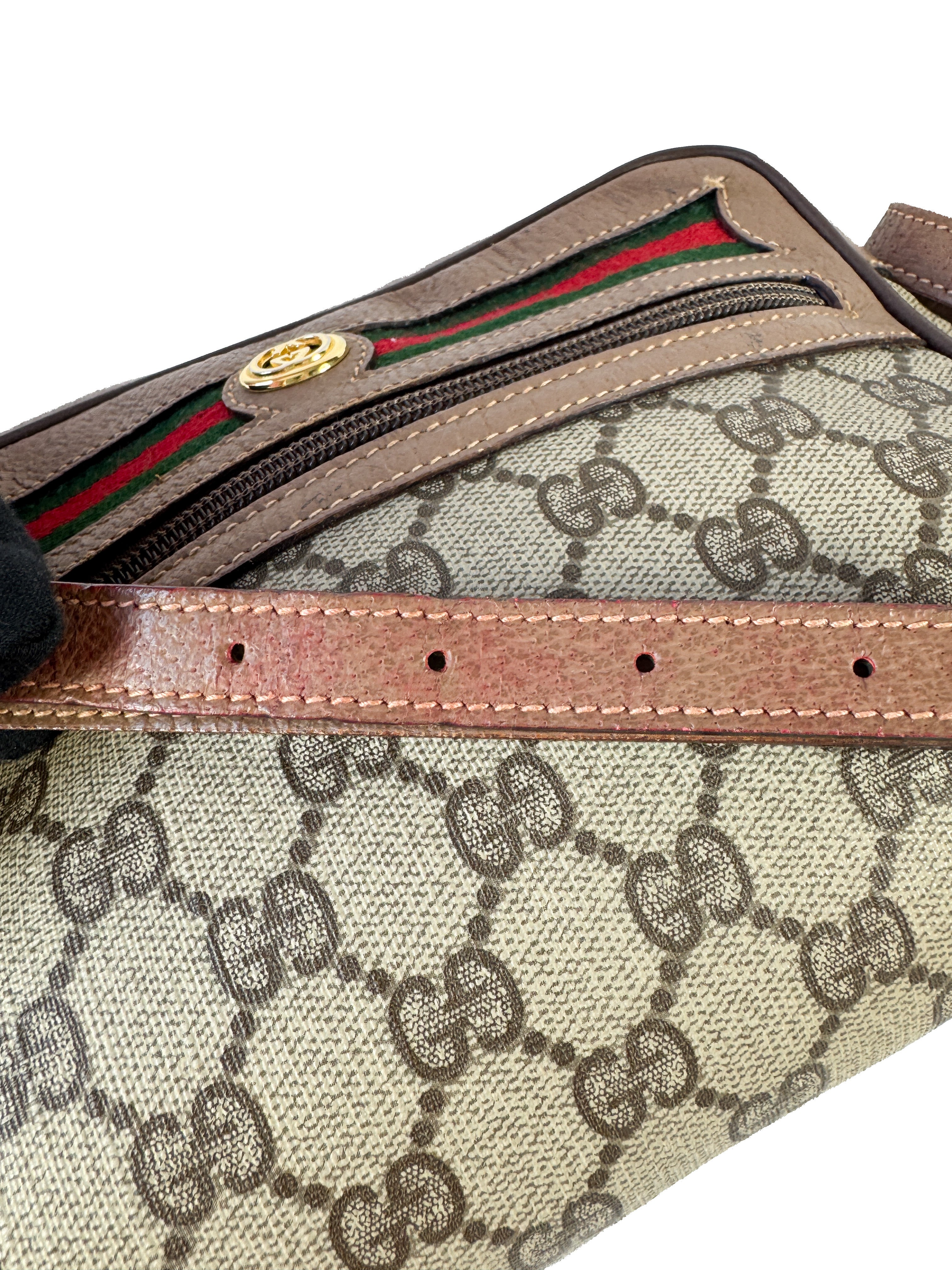 Gucci vintage brown GG sherry line crossbody 001.44.6655