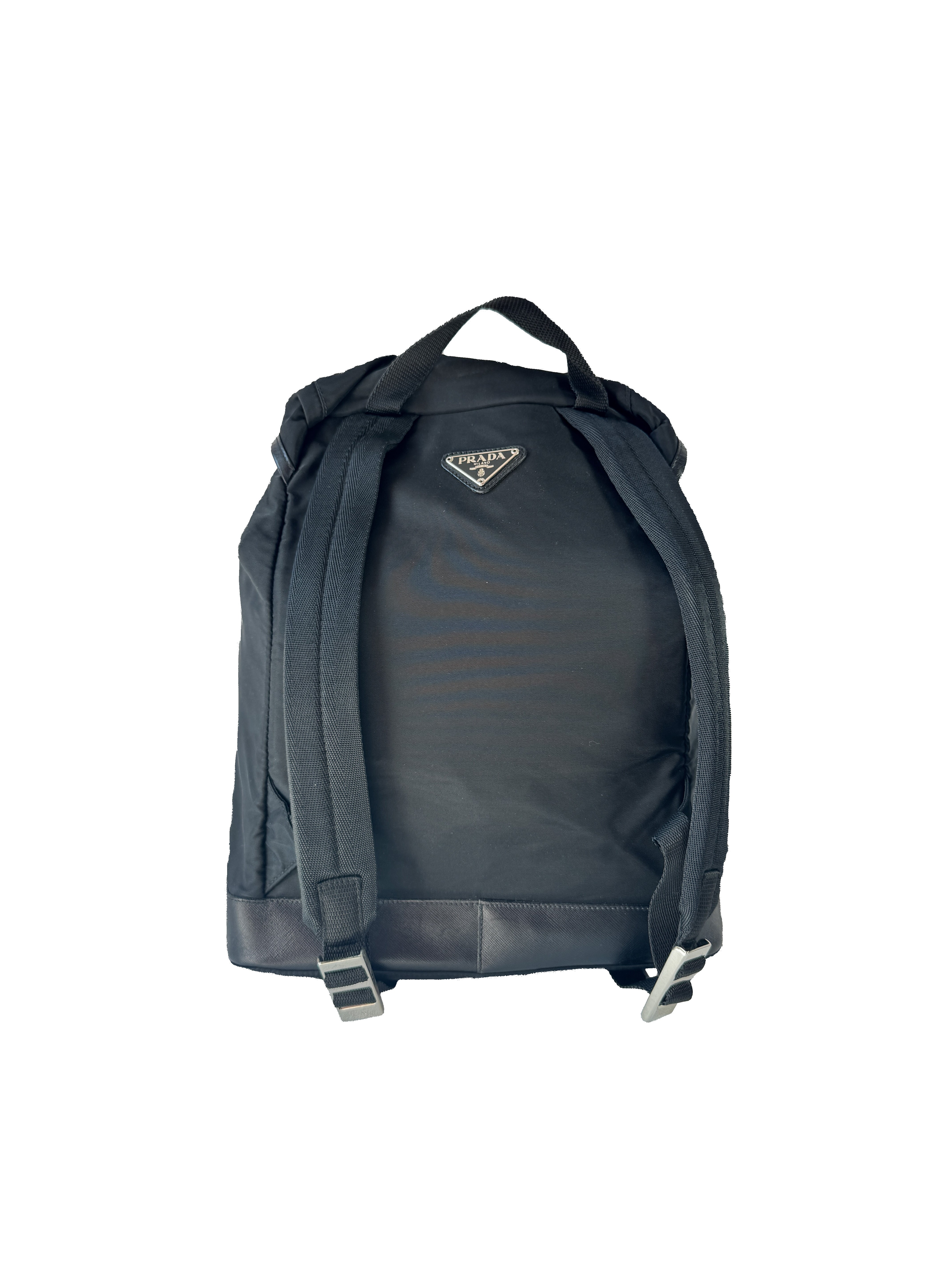 Prada Tessuto front pocket nylon black backpack 10