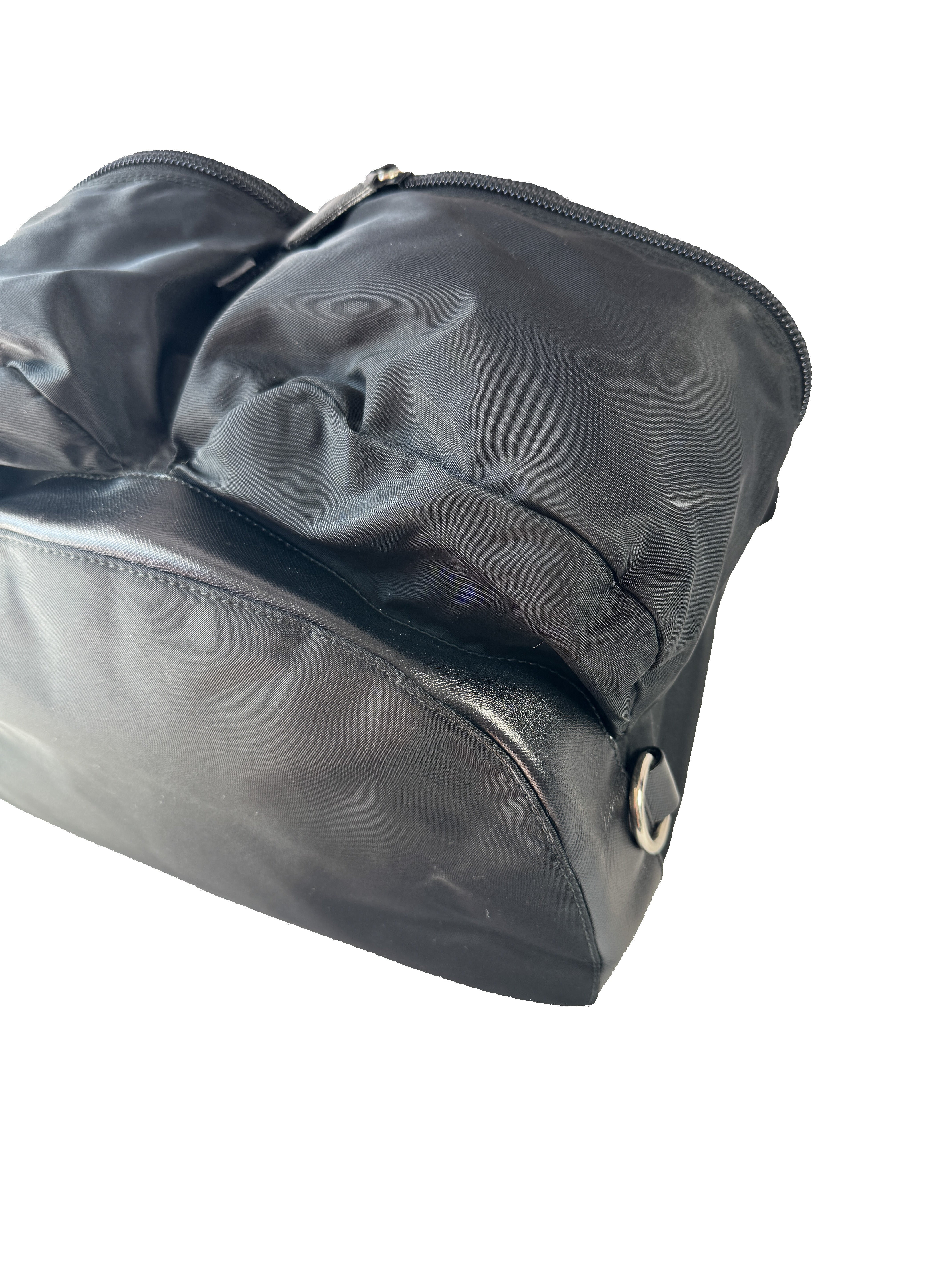 Prada Tessuto front pocket nylon black backpack 10