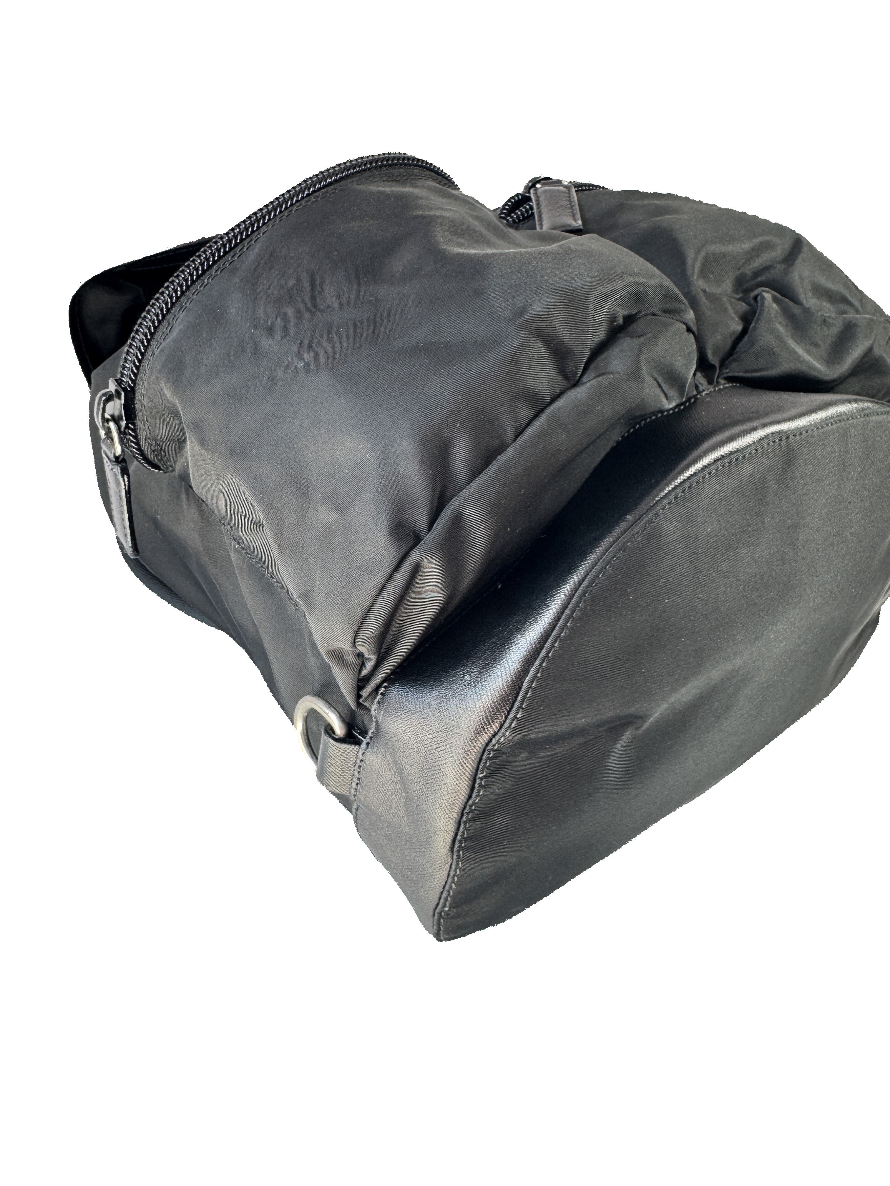 Prada Tessuto front pocket nylon black backpack 10