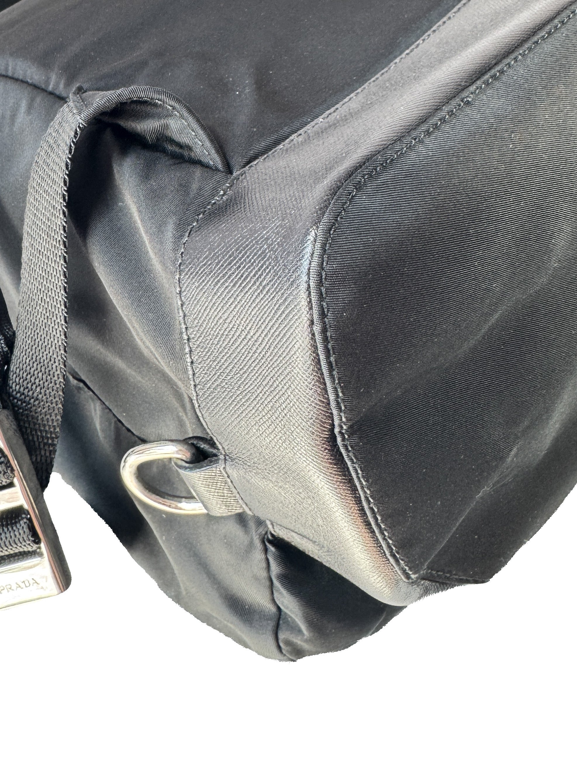 Prada Tessuto front pocket nylon black backpack 10