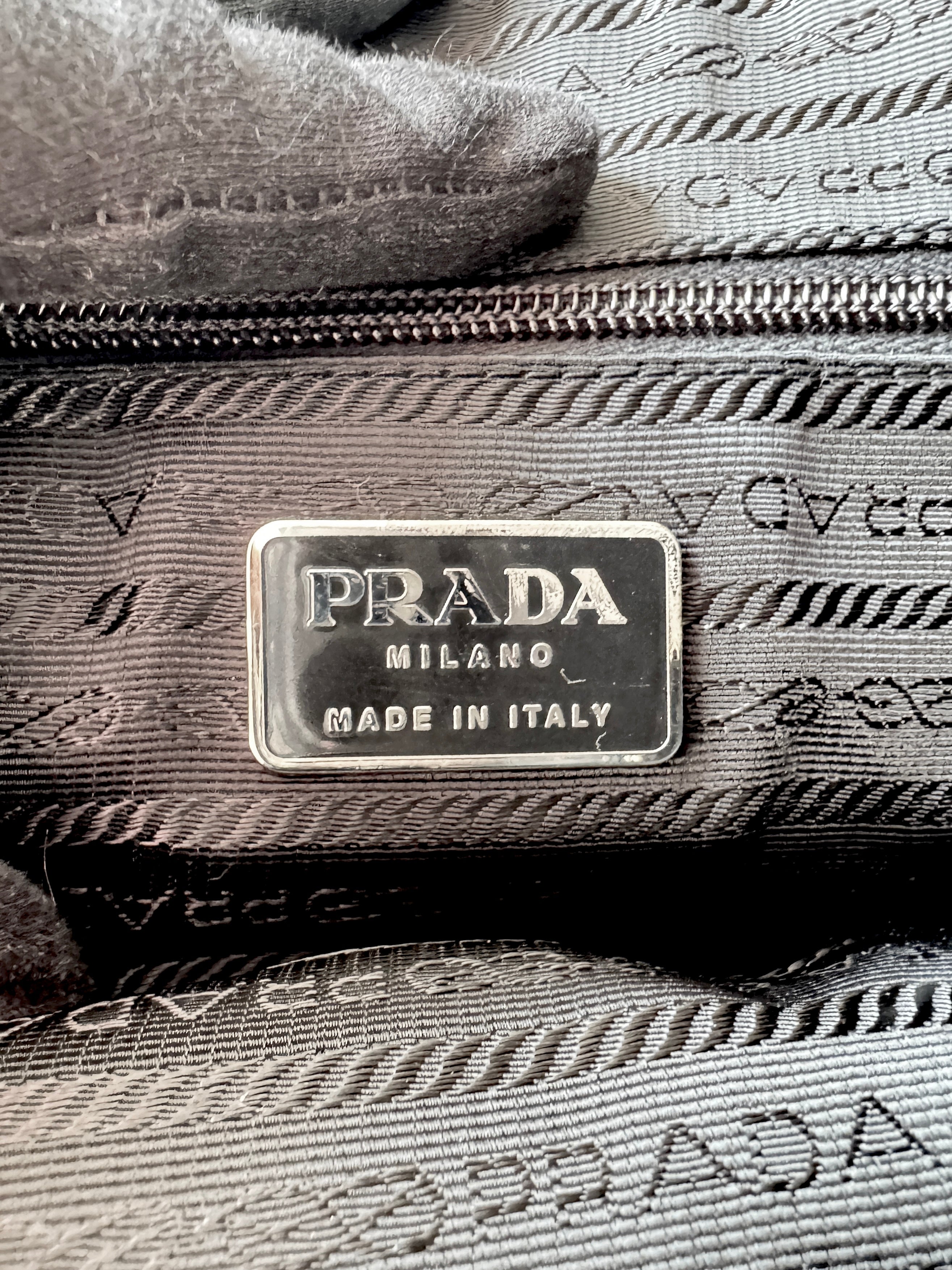 Prada Tessuto front pocket nylon black backpack 10