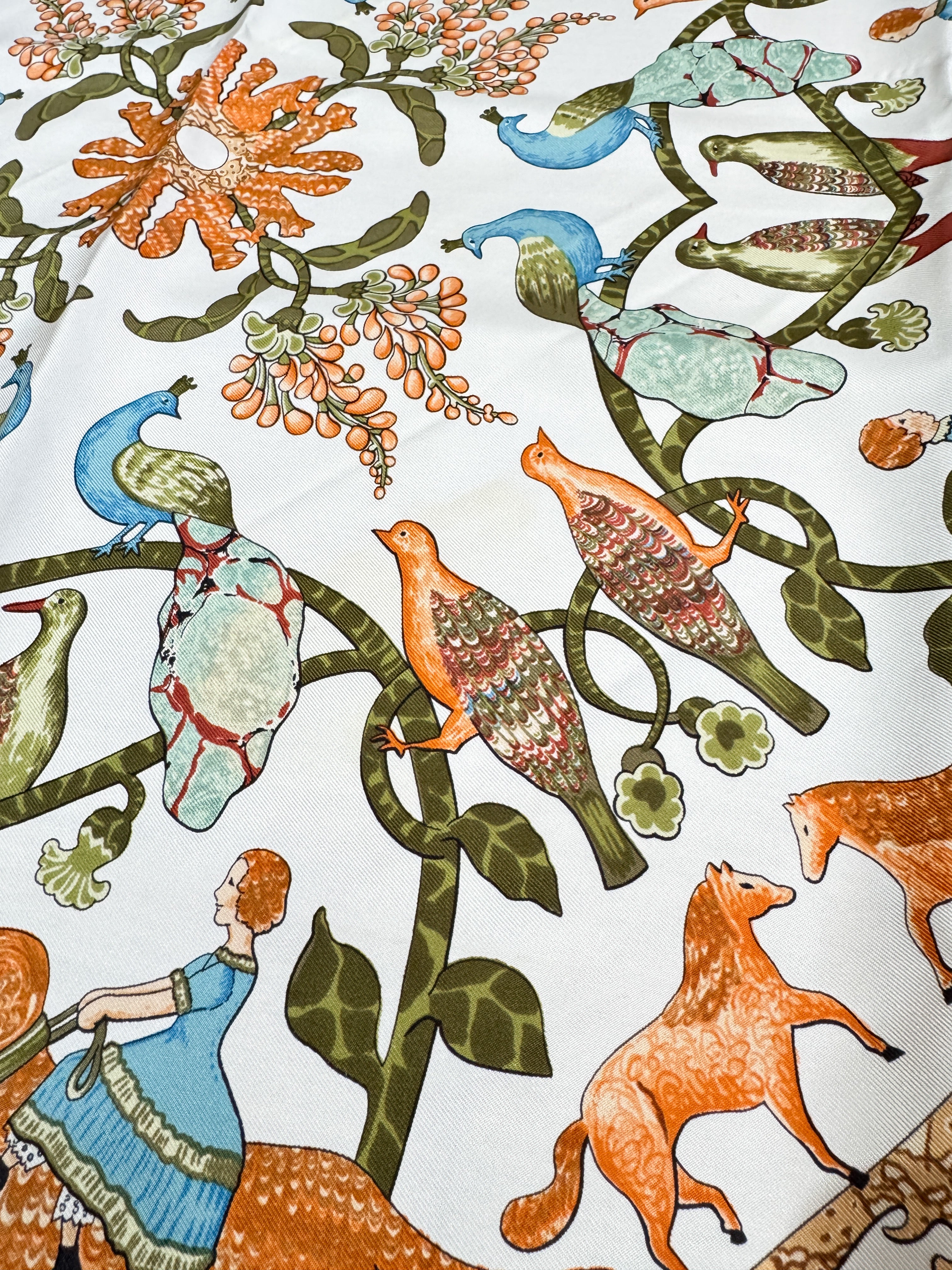 Hermès navy Early America 90cm silk scarf *as is*