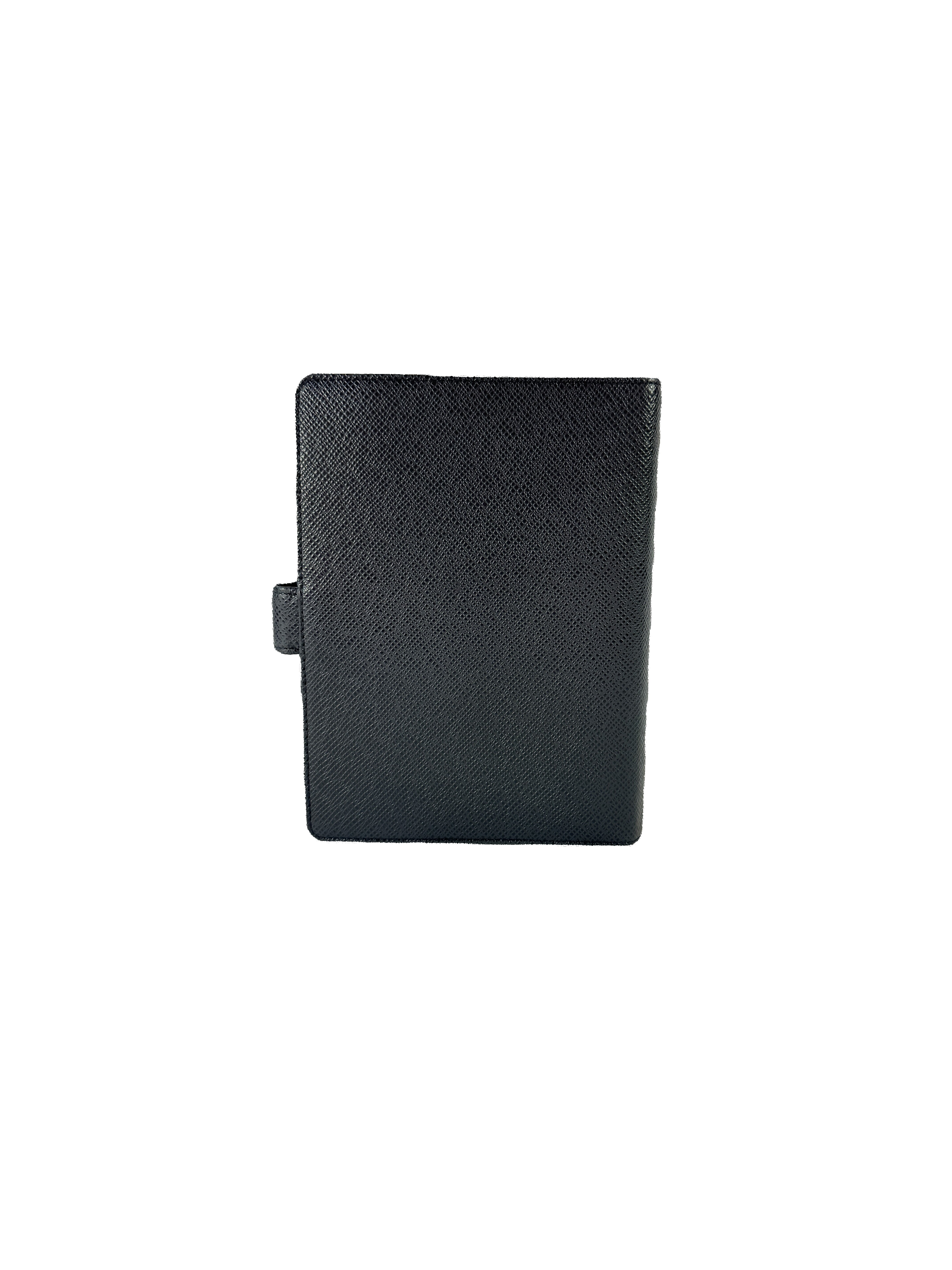 Louis Vuitton black Taiga leather agenda MM SP0033