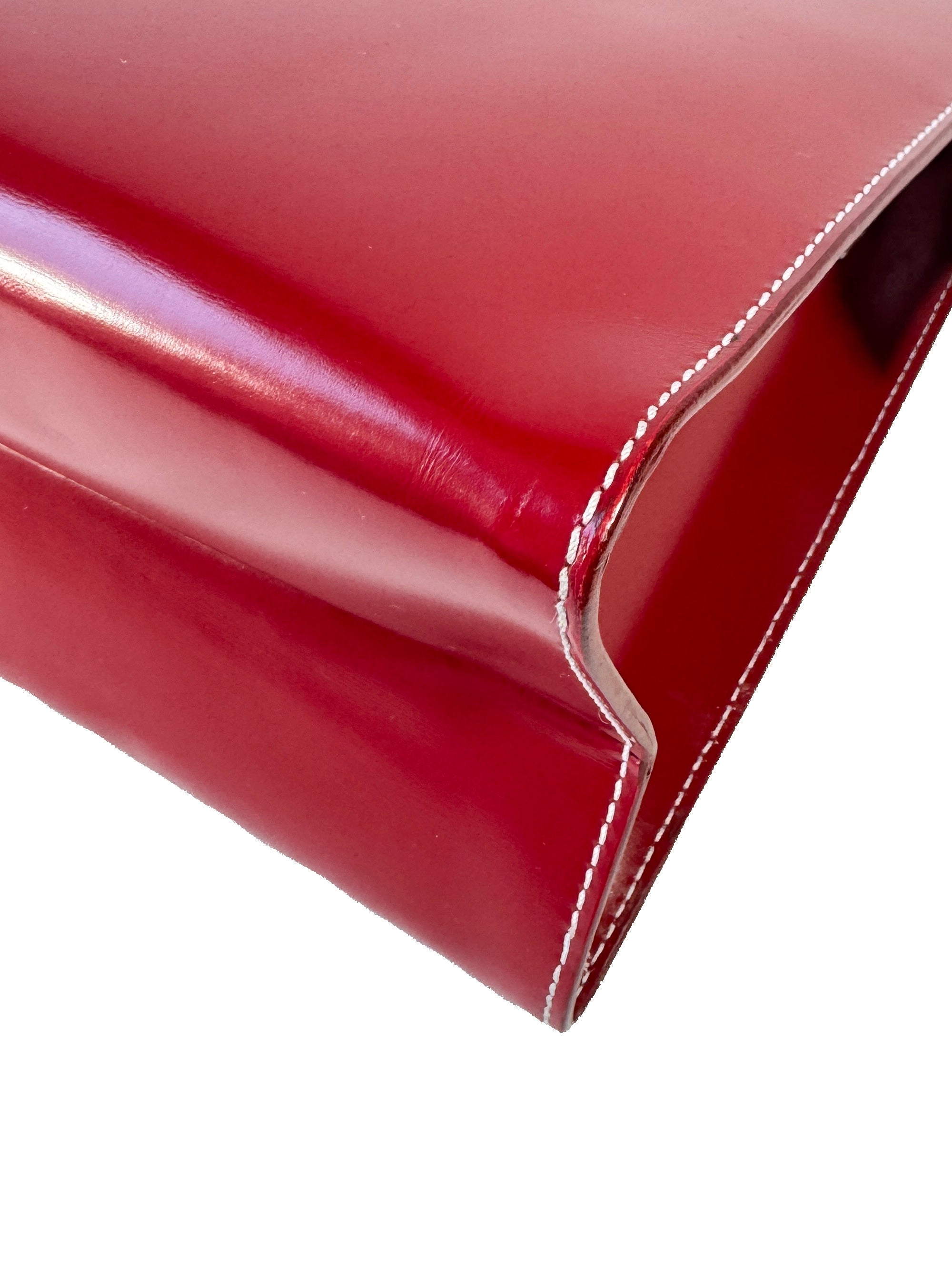 Fendi red leather zip top tote 22110 88N031 019