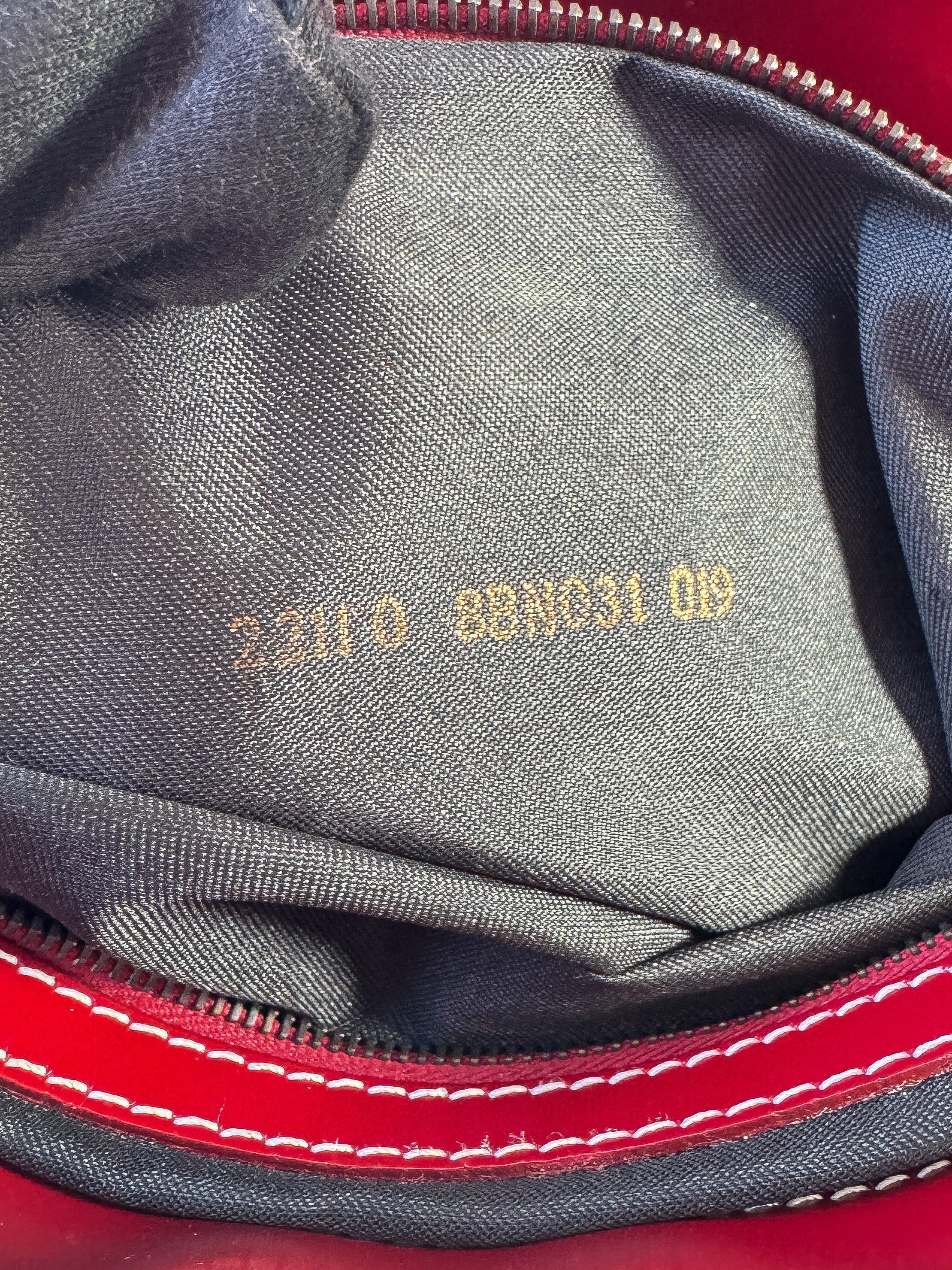 Fendi red leather zip top tote 22110 88N031 019