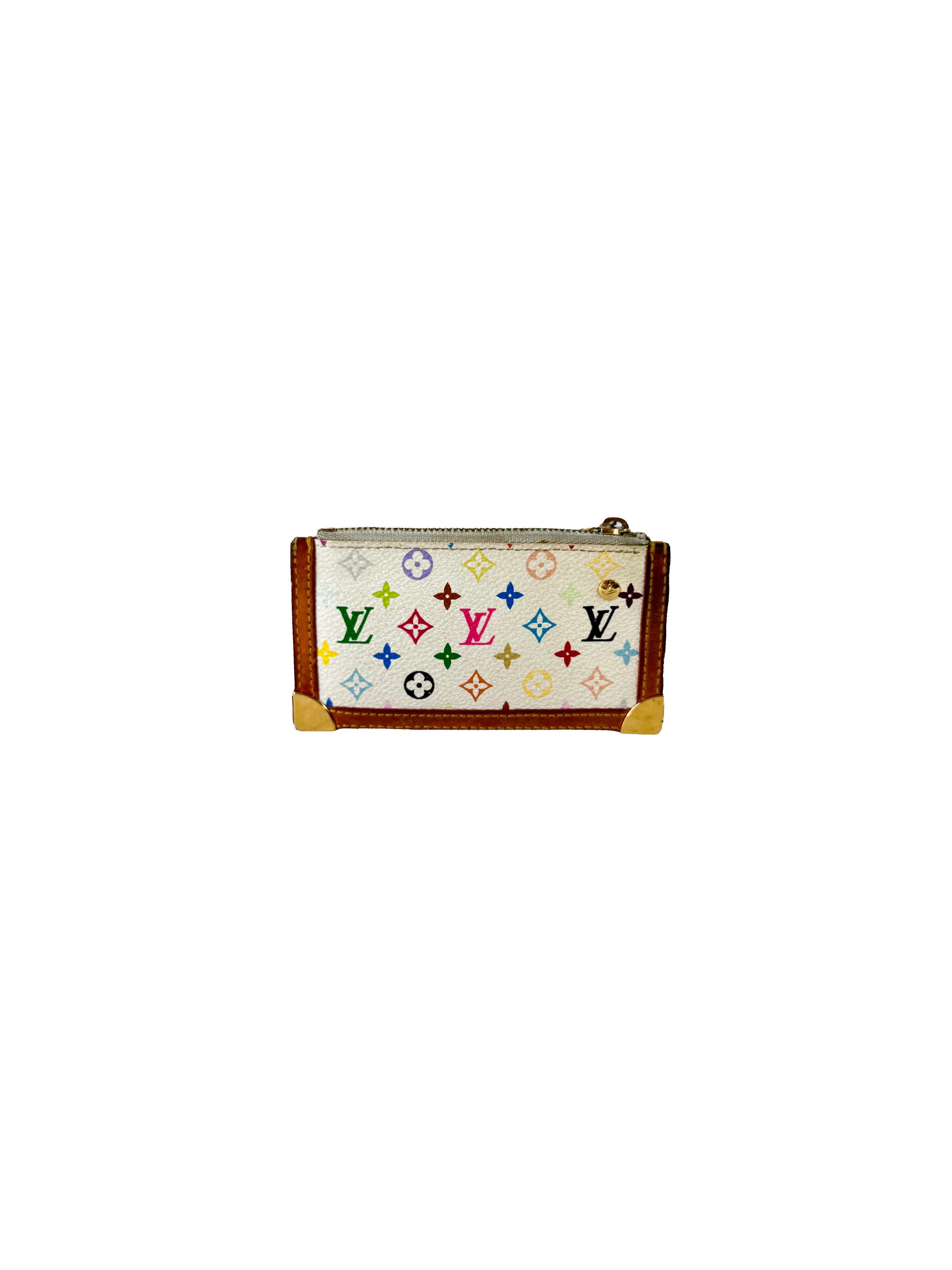 Louis Vuitton monogram white multicolor Murakami Takashi key pouch CA0043