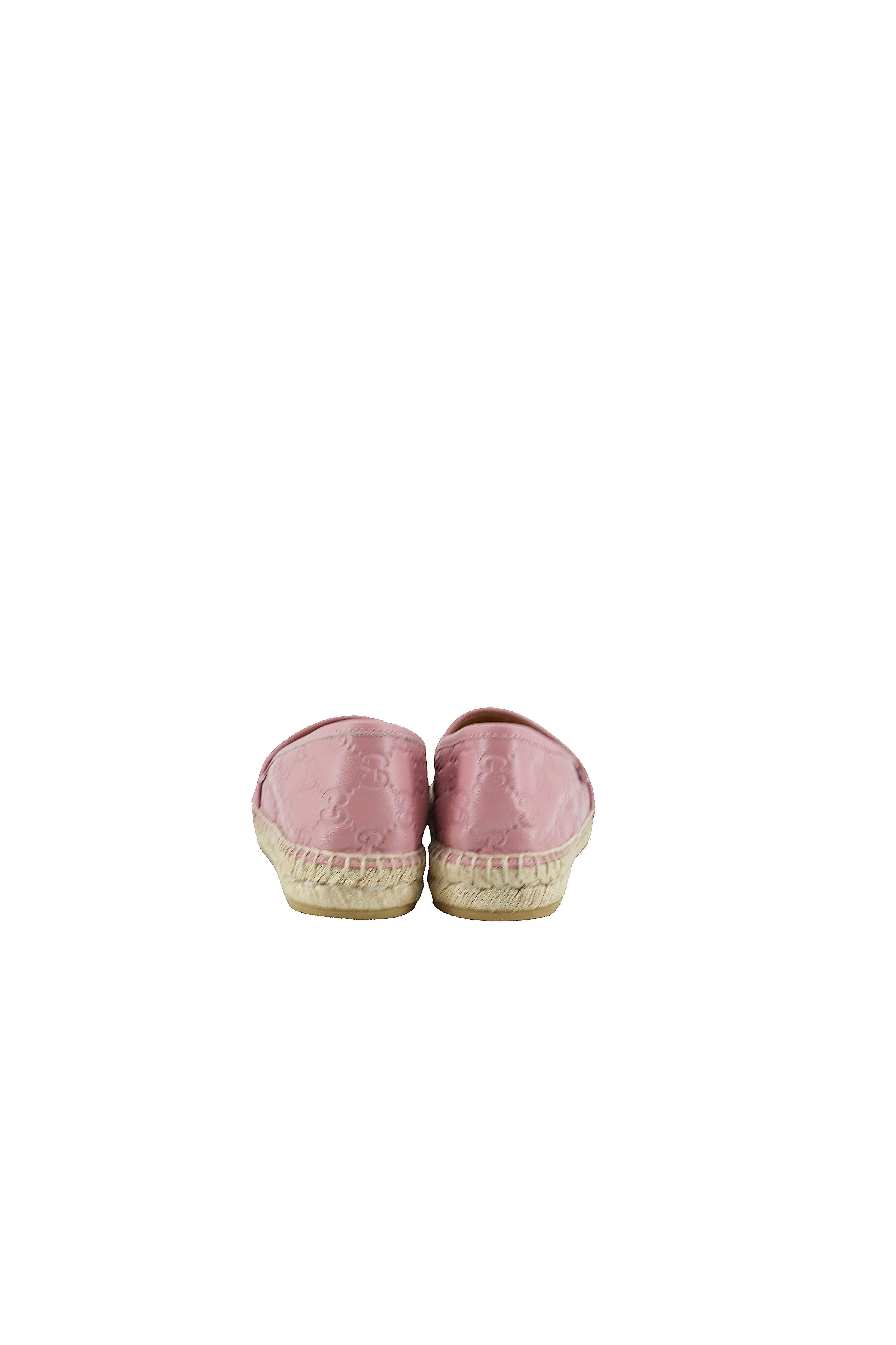 Gucci GG signature pink leather espadrilles 38.5