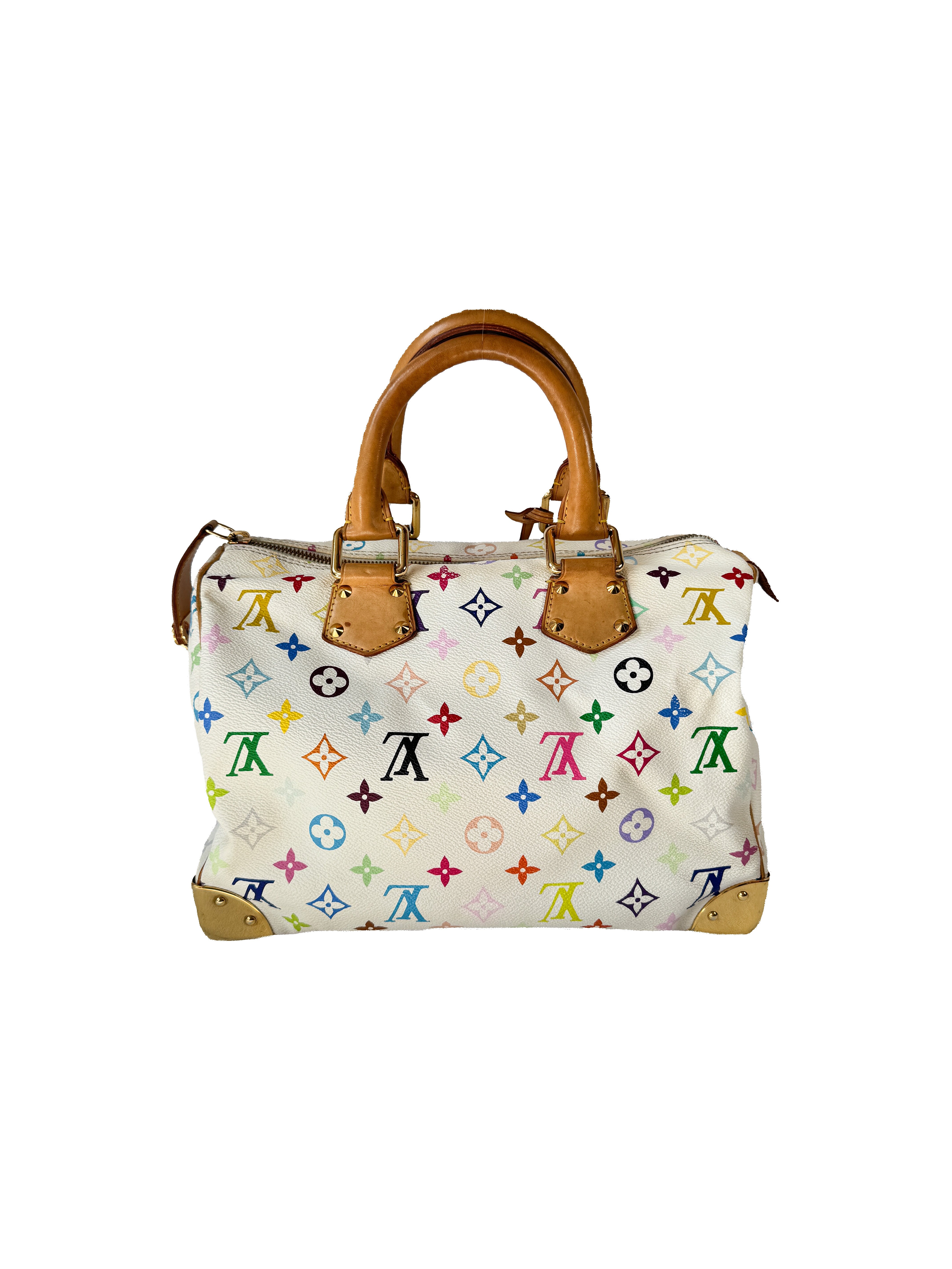 Louis Vuitton white multicolor Speedy 30 SP1005