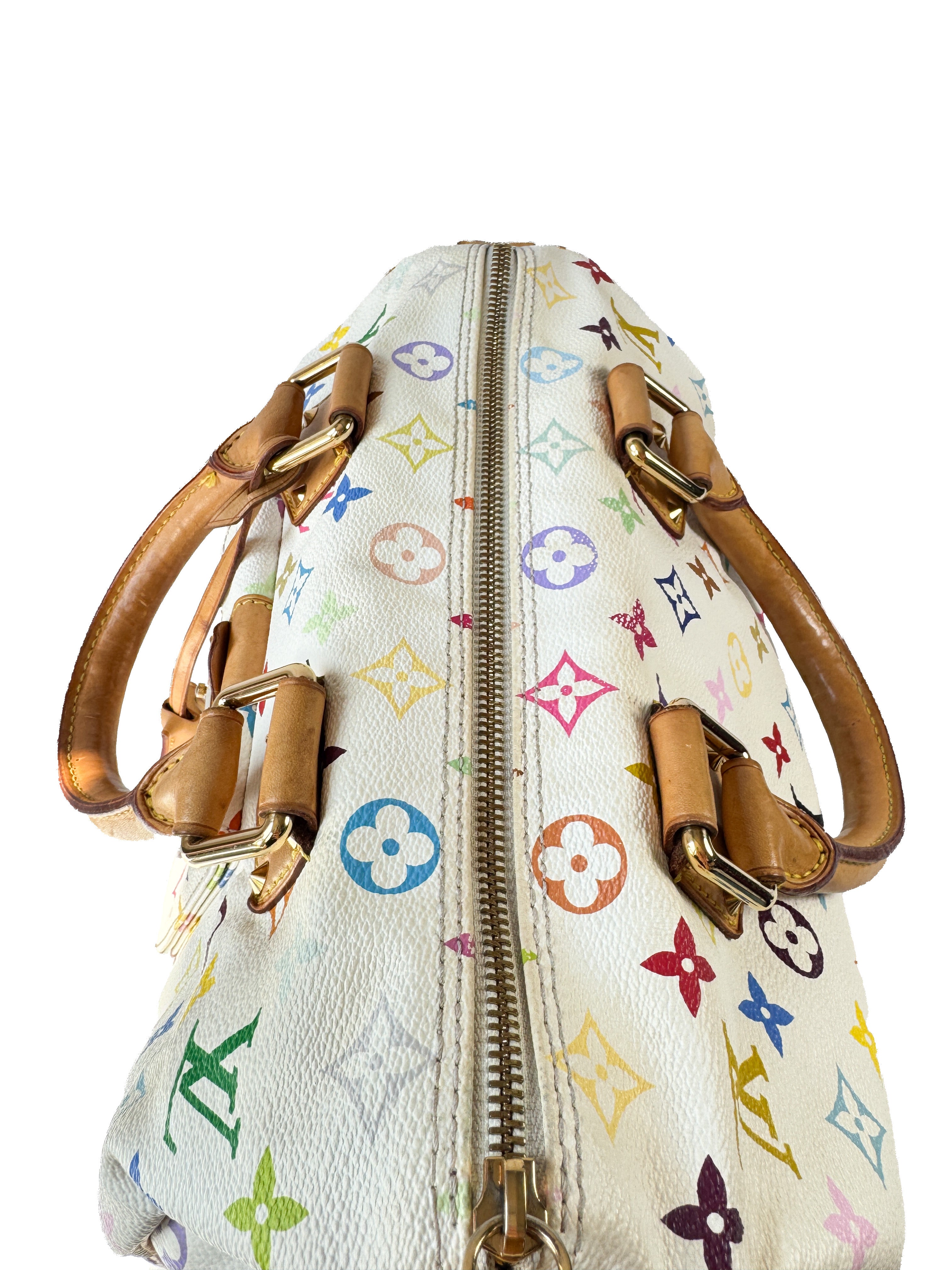 Louis Vuitton white multicolor Speedy 30 SP1005