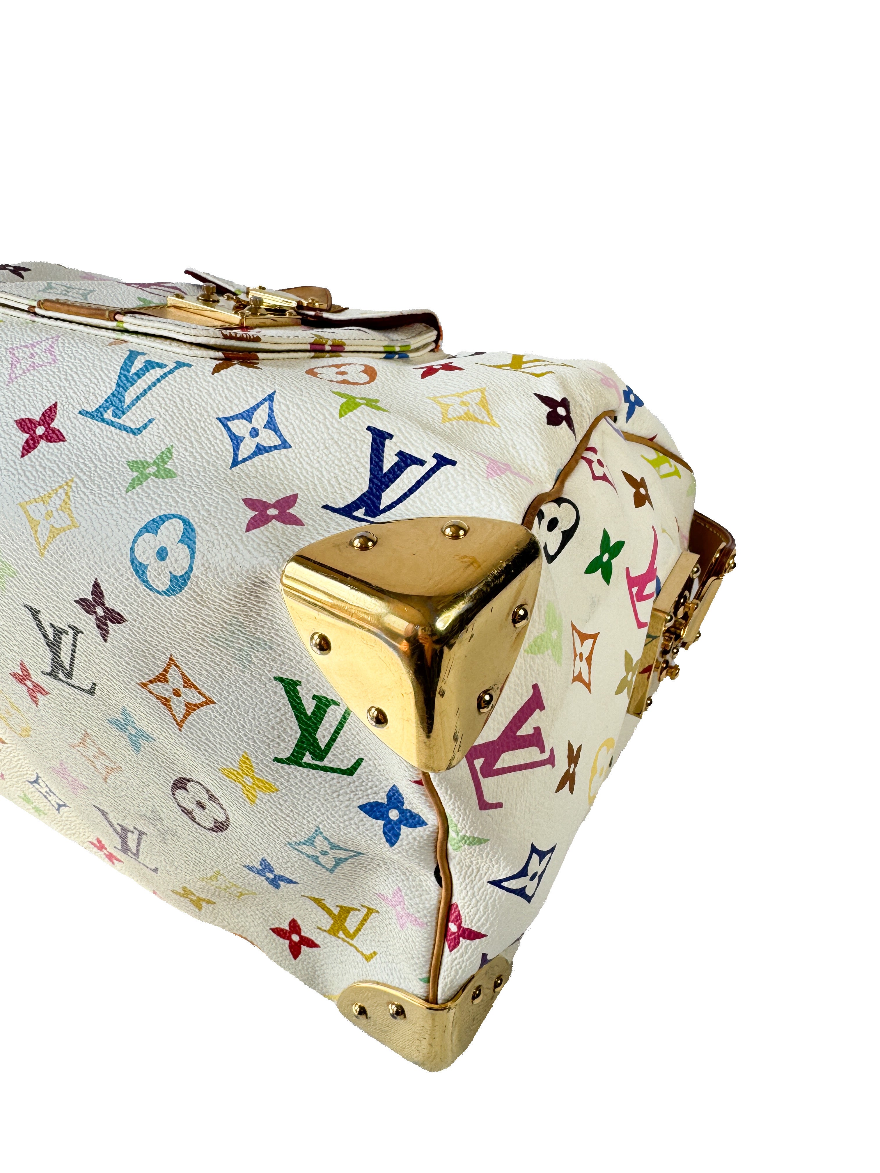 Louis Vuitton white multicolor Speedy 30 SP1005