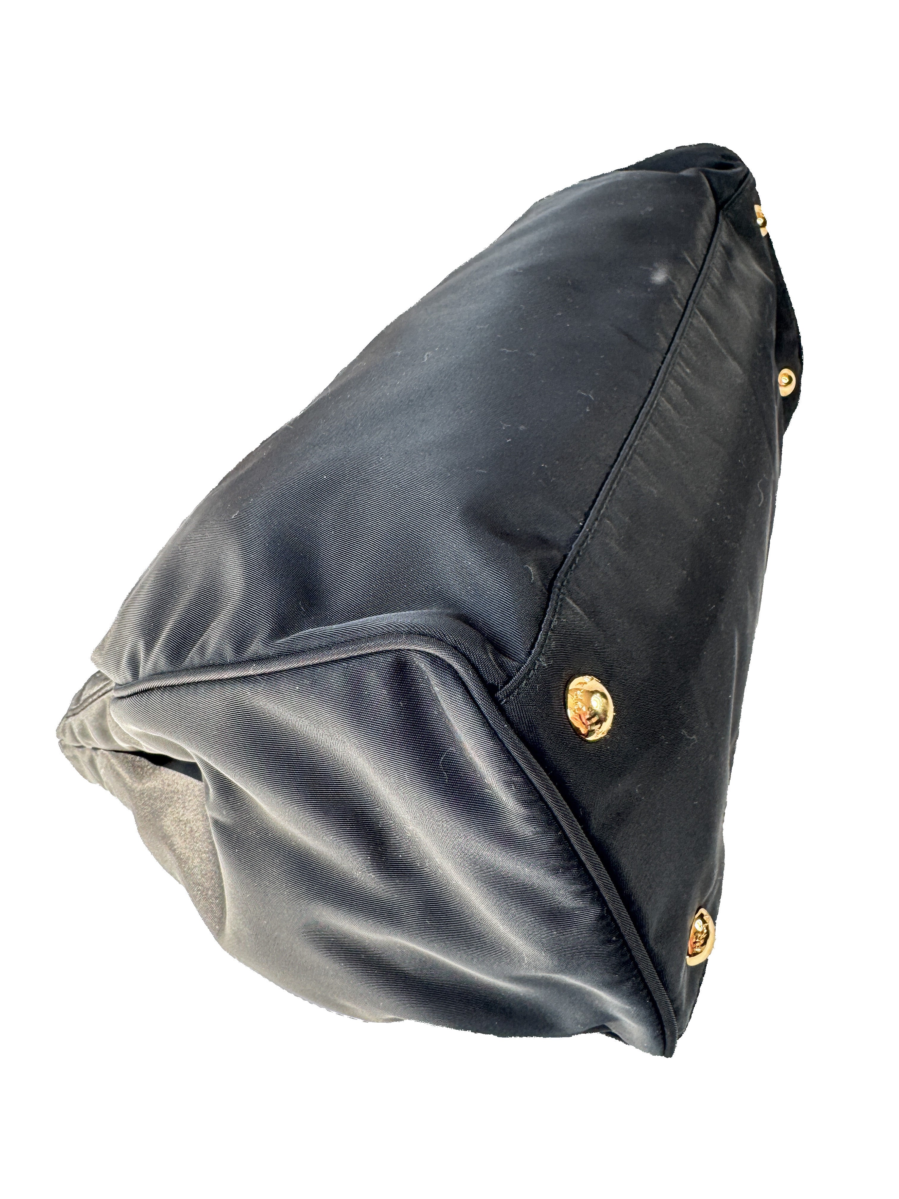 Prada Tessuto black nylon shopping tote 208