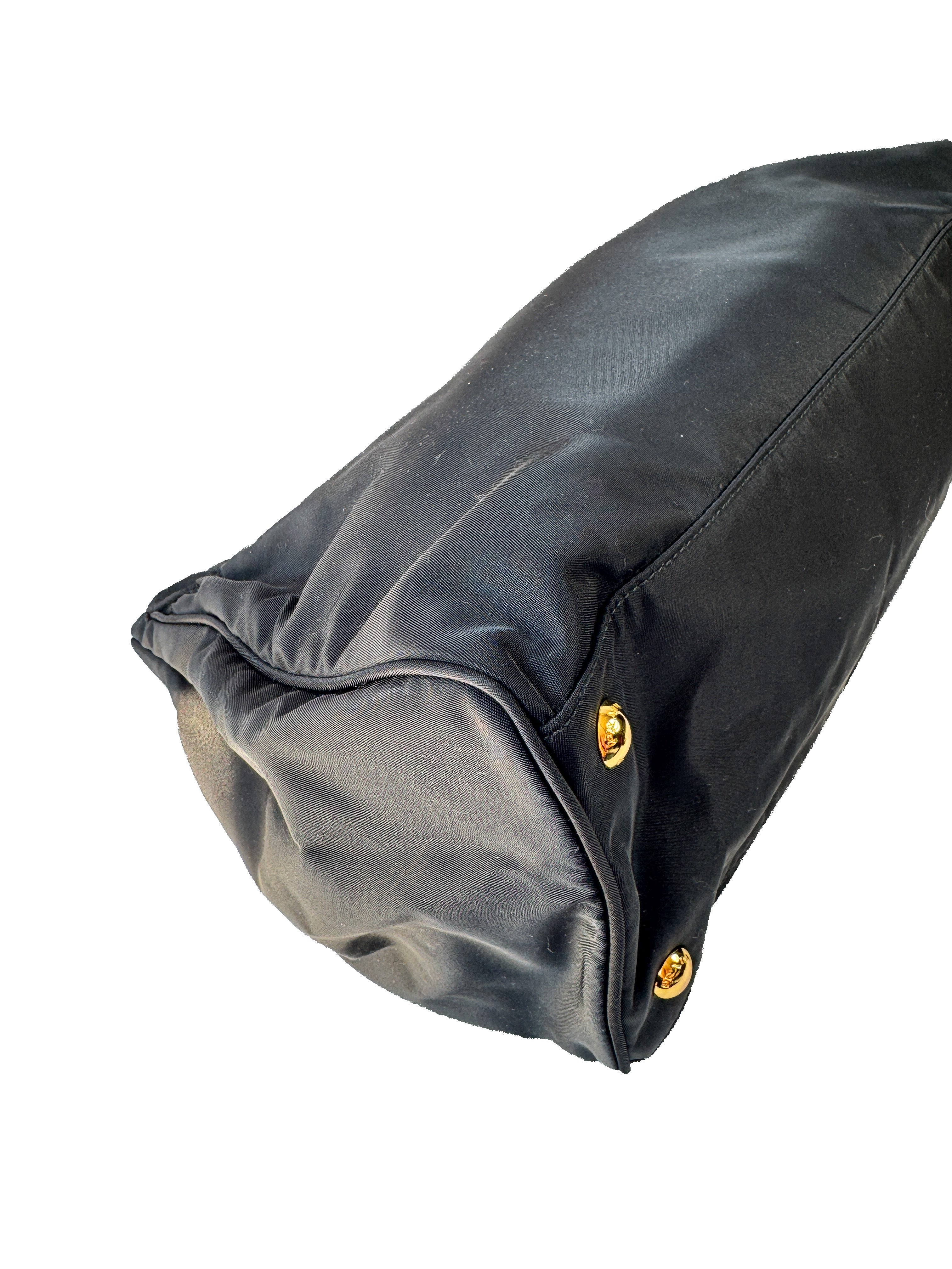 Prada Tessuto black nylon shopping tote 208