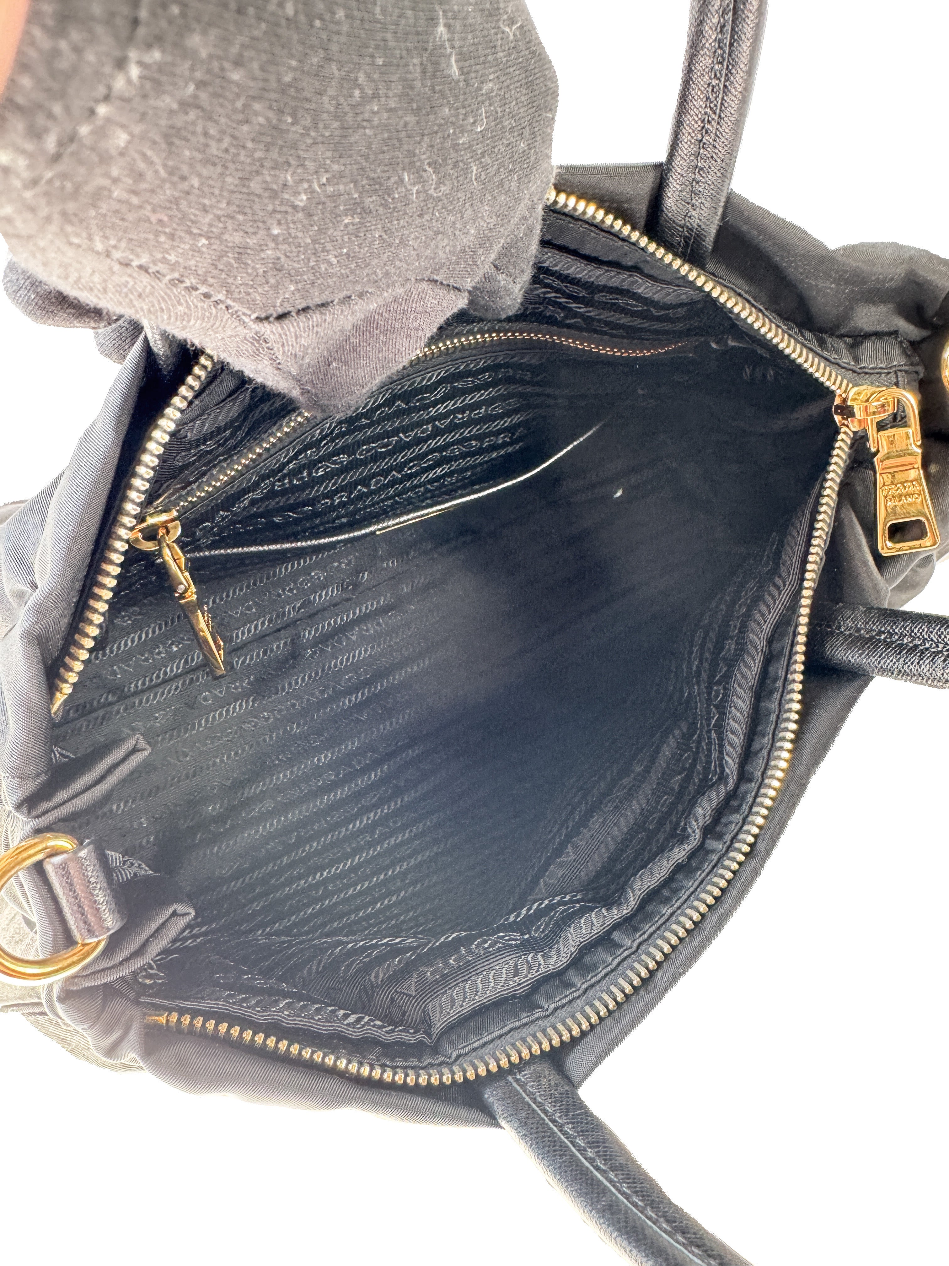 Prada Tessuto black nylon shopping tote 208