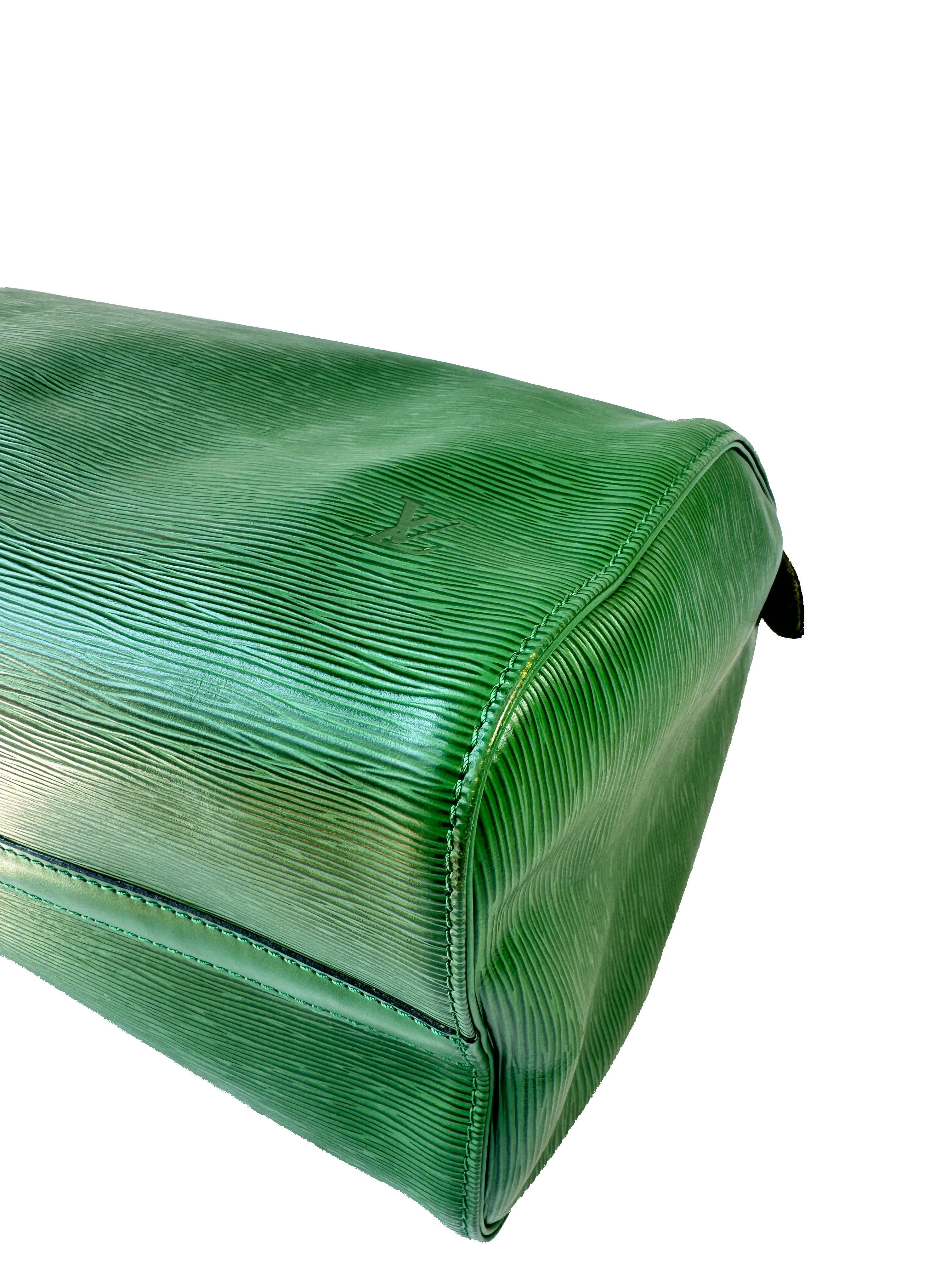 Louis Vuitton Borneo green epi speedy 35 VI0934