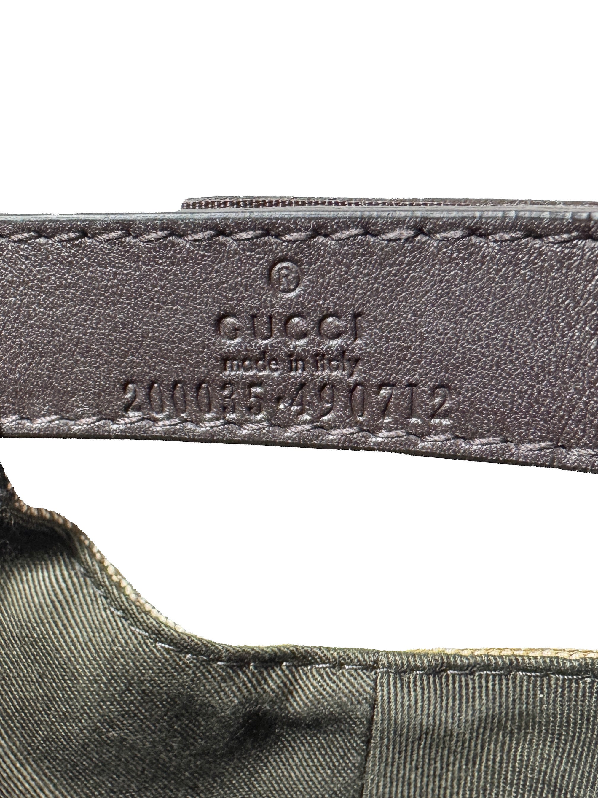 Gucci brown GG canvas monogram web baseball hat size