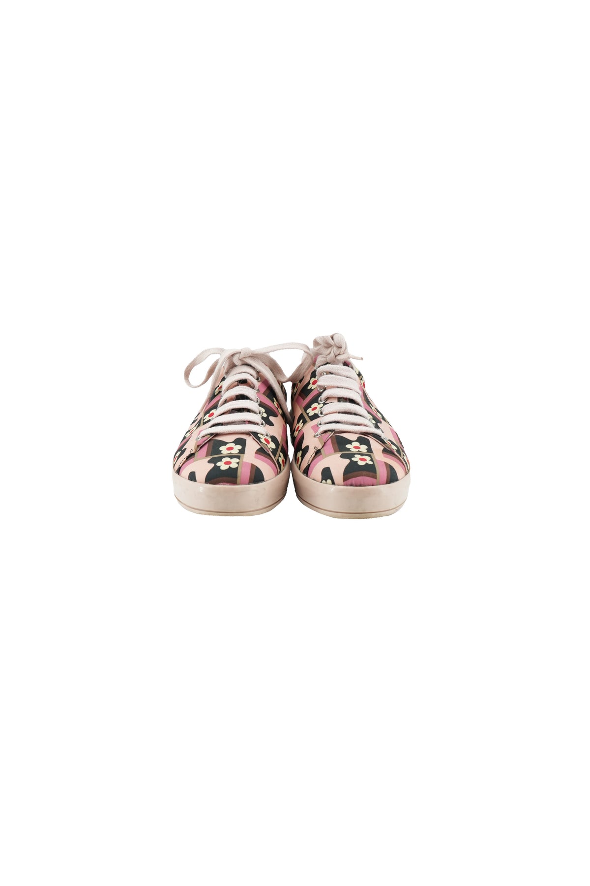 Prada pink floral print sneakers size 39