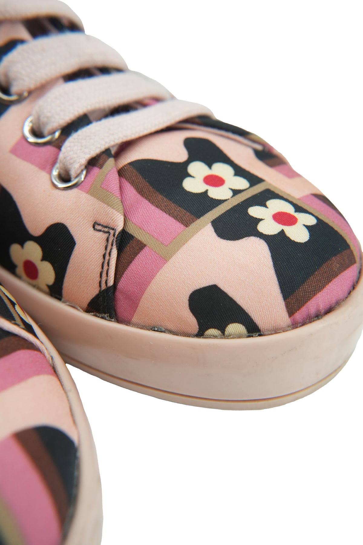 Prada pink floral print sneakers size 39