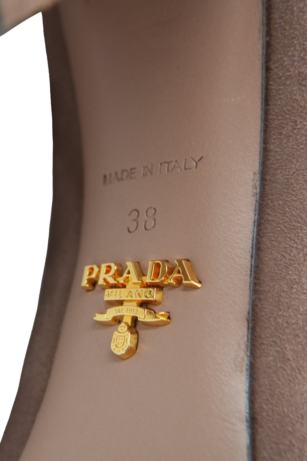 Prada blush pink suede rhinestone pumps size 38
