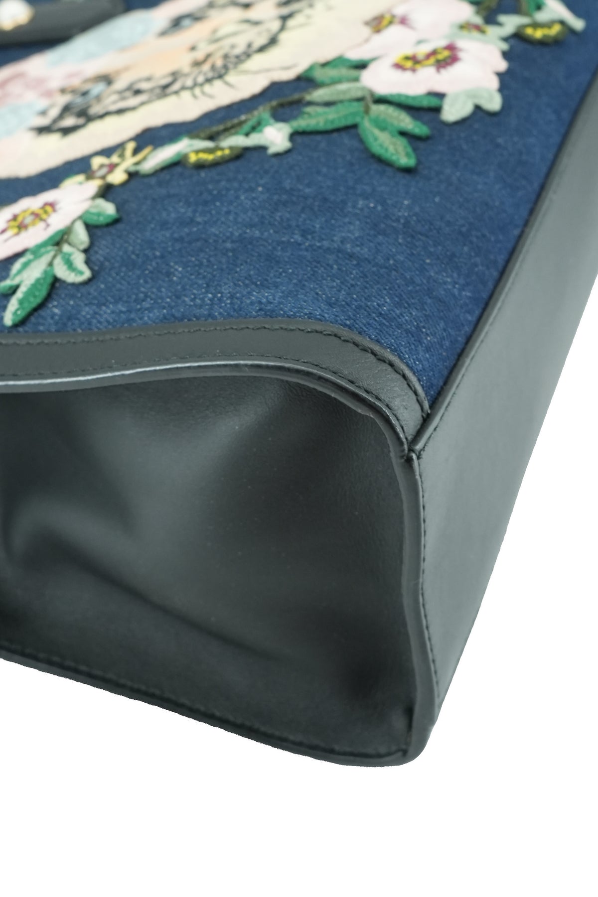 Gucci denim floral tiger tote 456545 204991