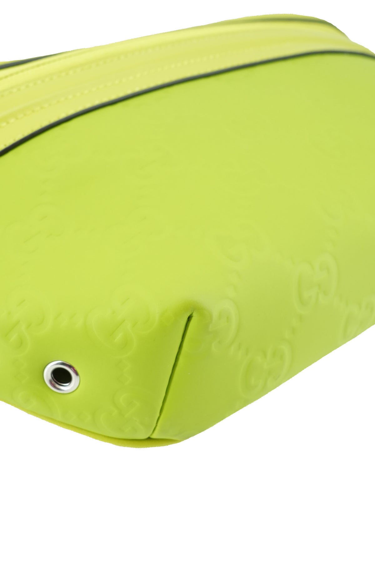 Gucci lime green rubber leather belt bag 486628