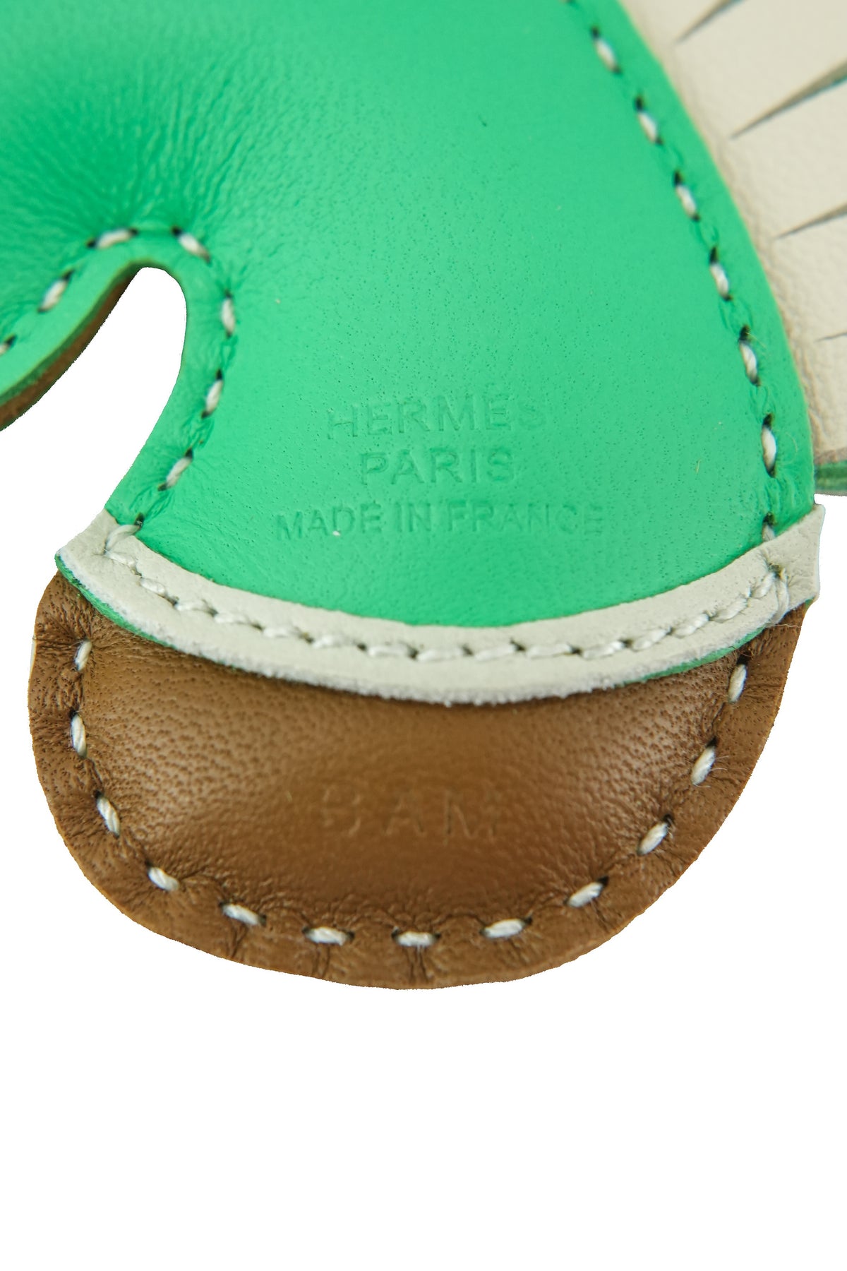 Hermès Geegee Camail Bag charm kraft vert, comics vert, fizz craie