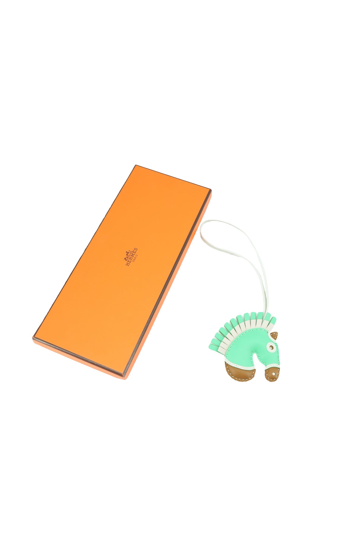 Hermès Geegee Camail Bag charm kraft vert, comics vert, fizz craie