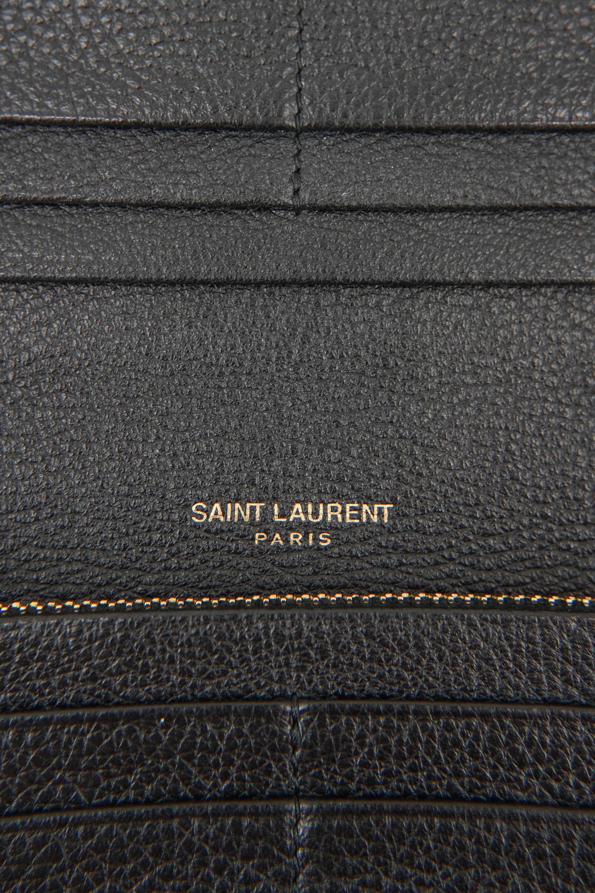 Saint Laurent black Tiny Cassandre flat wallet