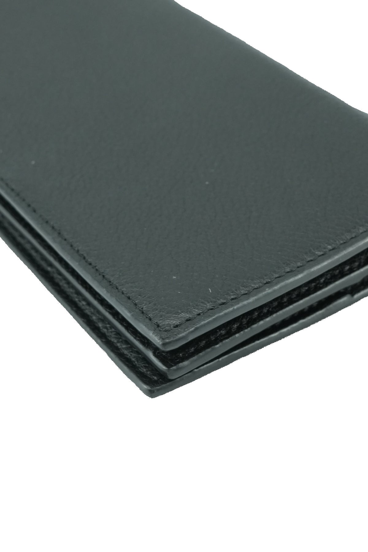 Saint Laurent black Tiny Cassandre flat wallet