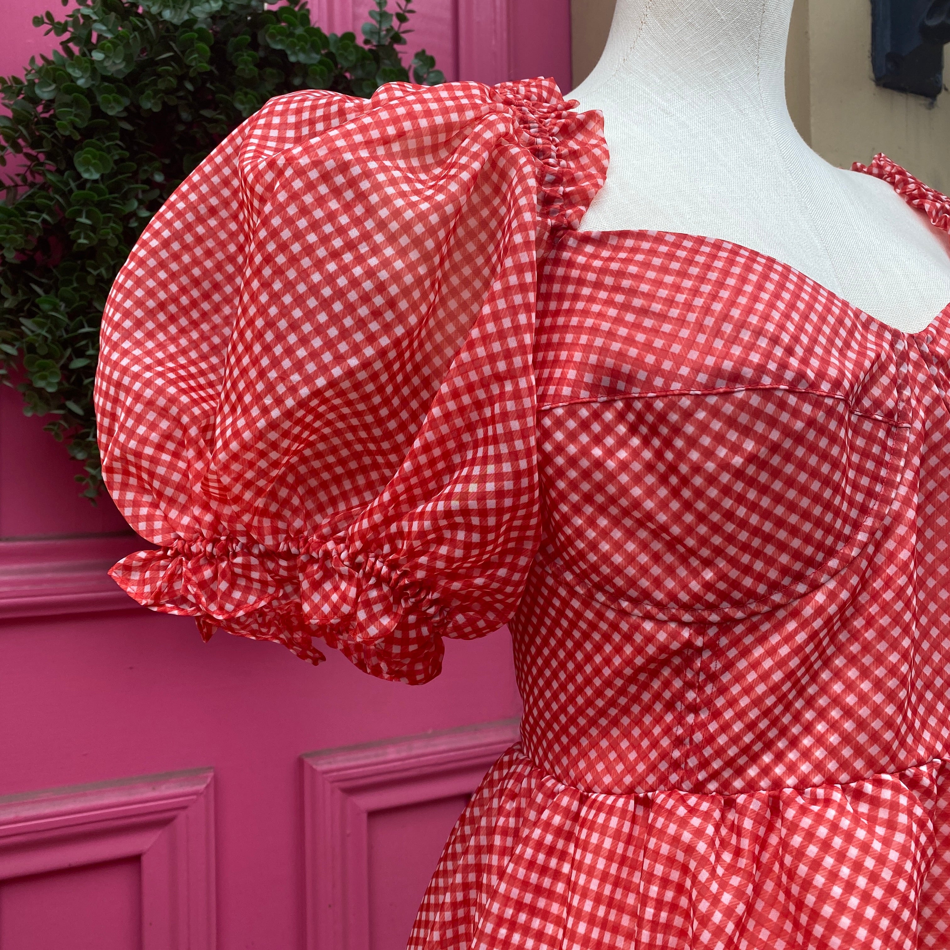 Selkie baby gingham ritz dress red white size 3X New With Tags