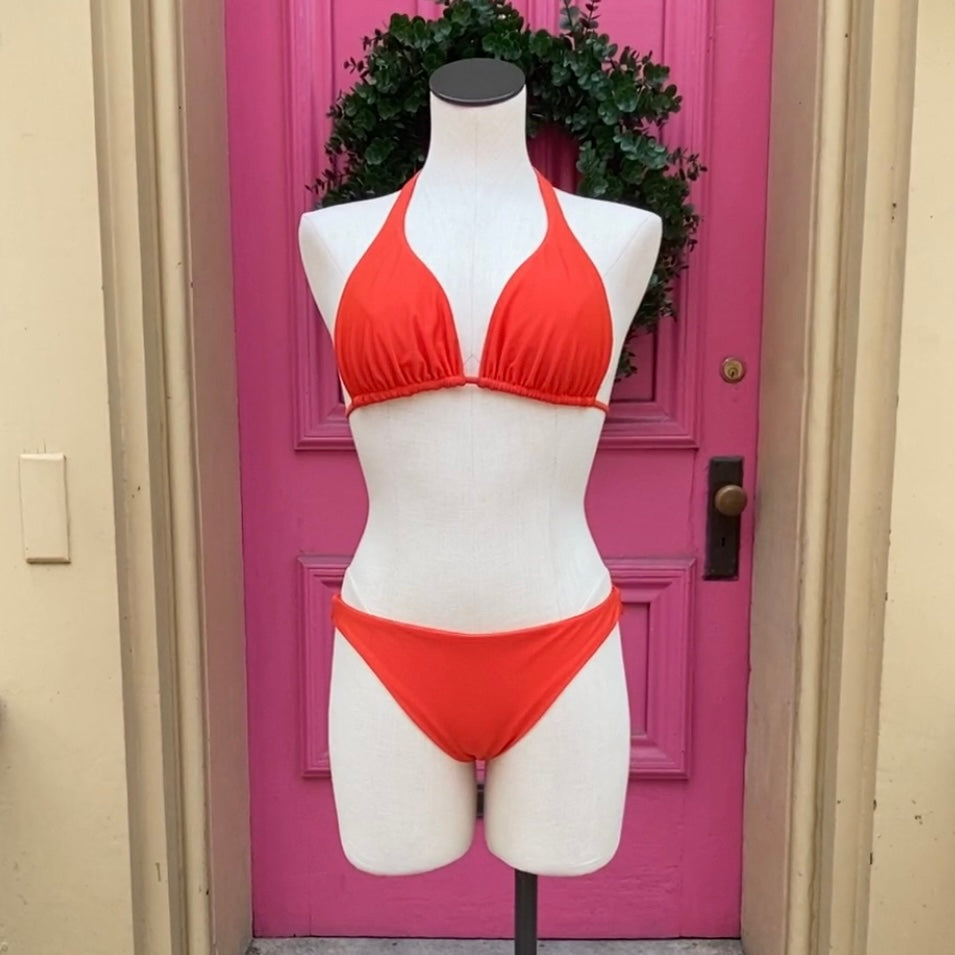 Ralph Lauren Collection red orange bikini size 10 New With Tags