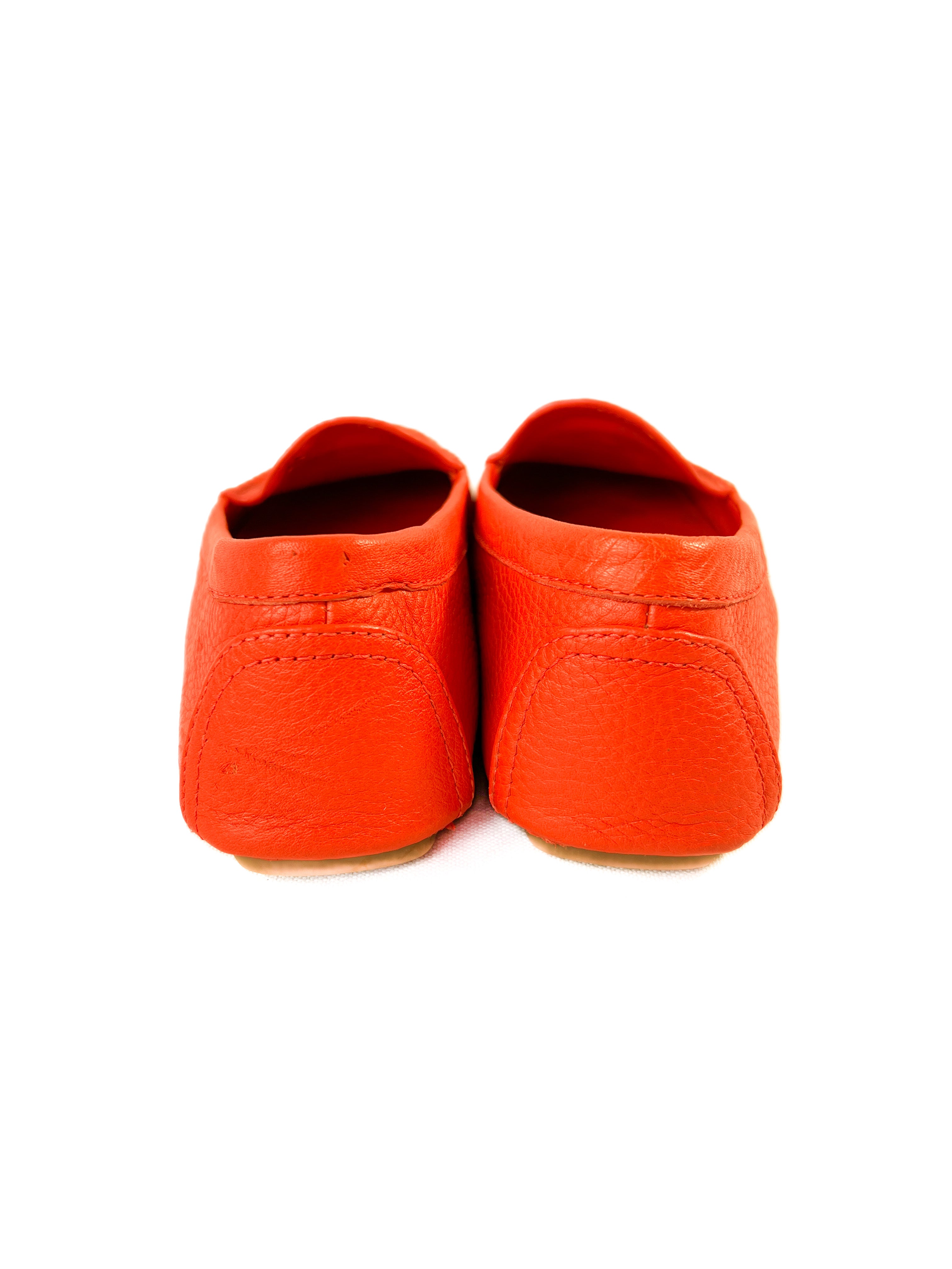 Tory Burch orange leather loafers size 7