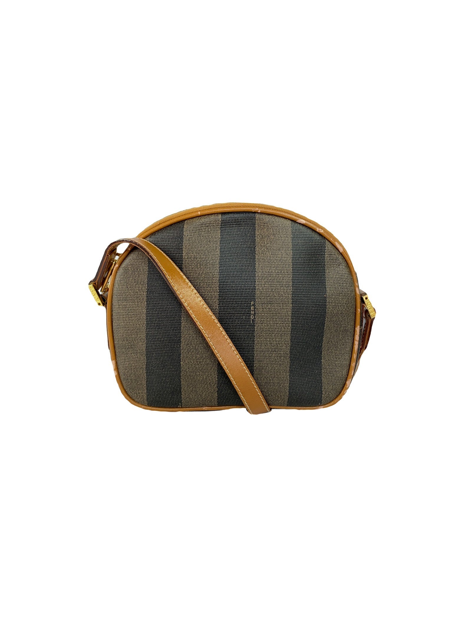 Vintage FENDI Brown/ Mahogany Stripe Flap Crossbody Bag – ClosetsNYC