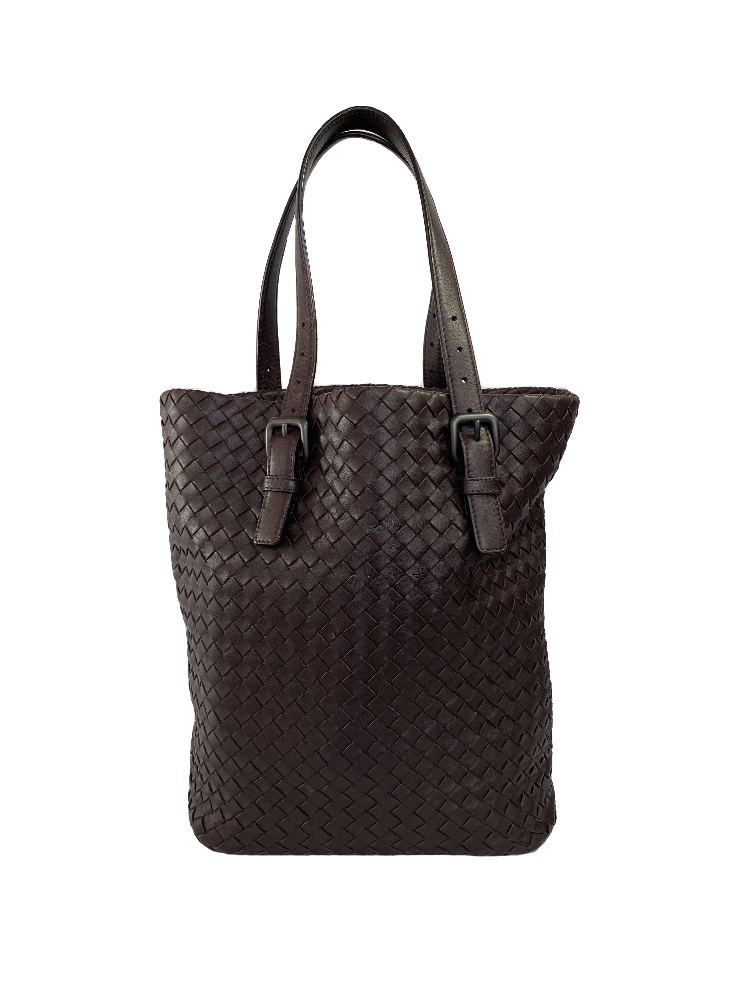 Bottega Veneta brown leather woven tote