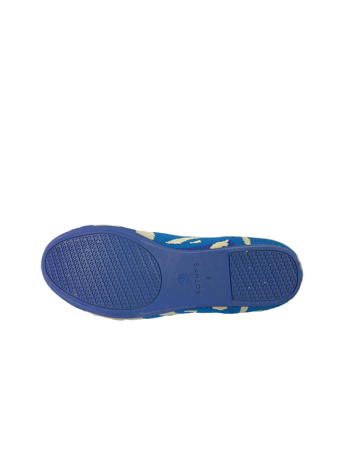 Rothy's blue, green, and tan print rounded toe flats size 8