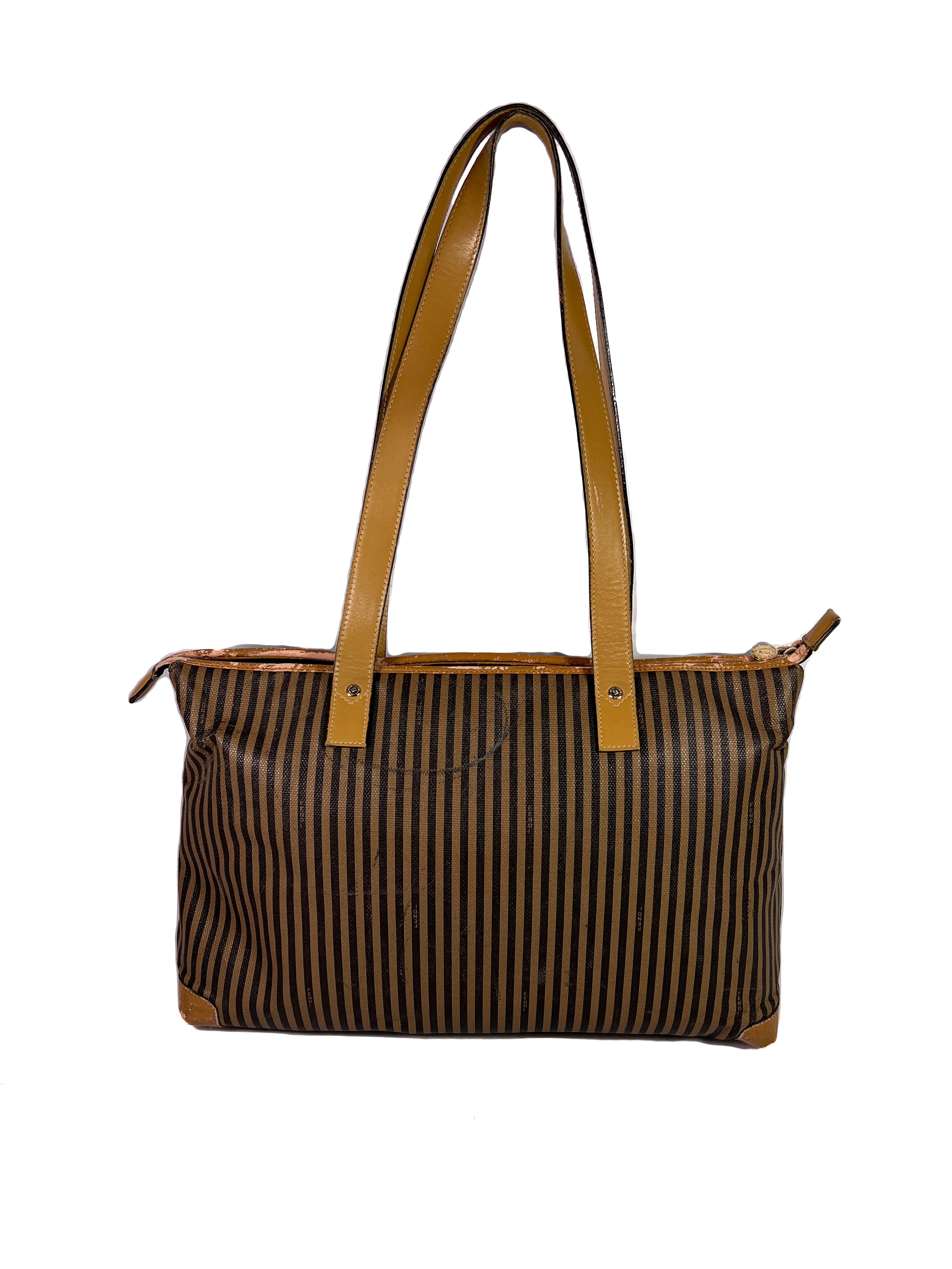 Fendi vintage Penguin striped tote AS IS