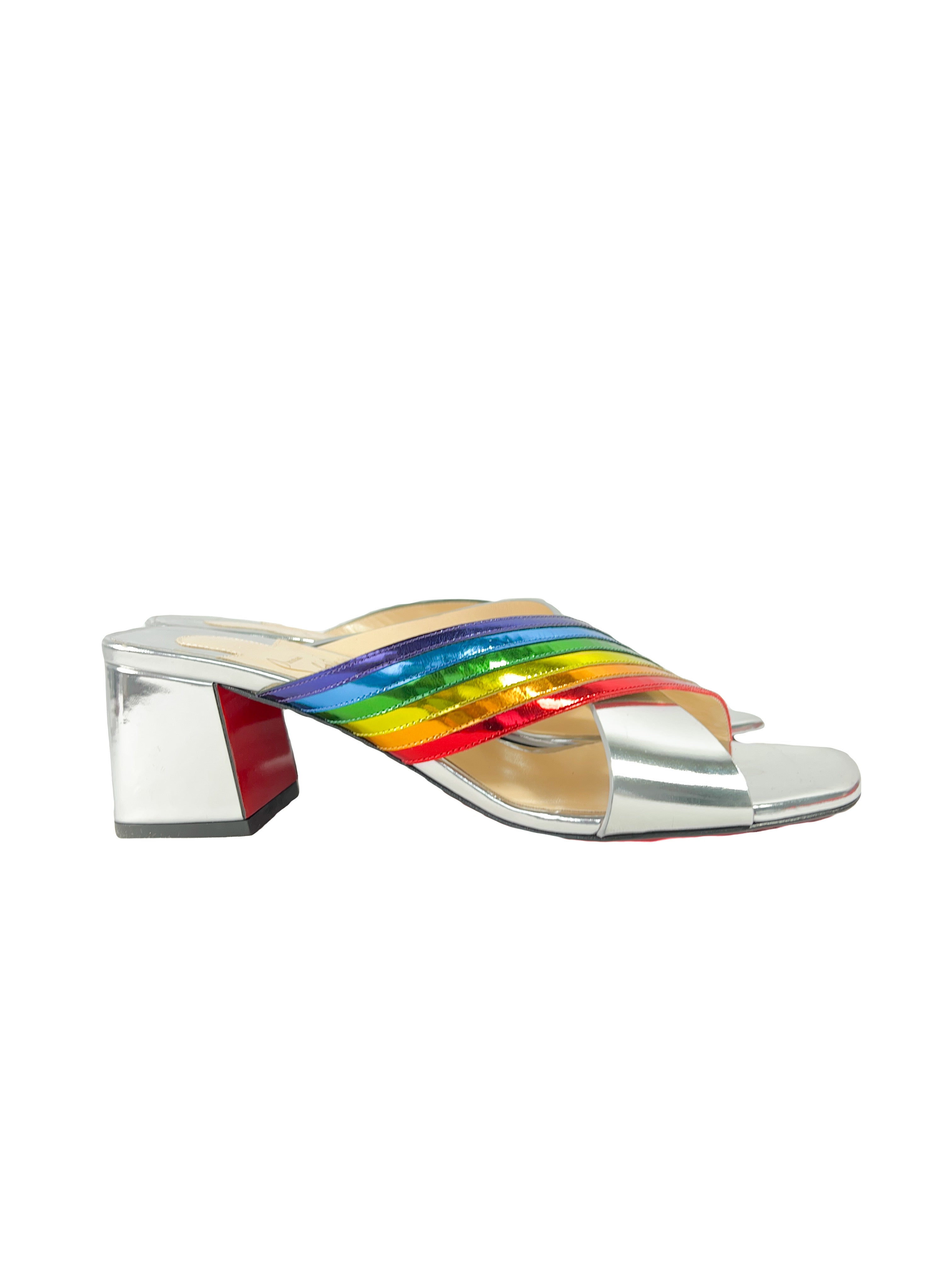 Christian Louboutin Arkenmule 55 Specchio slides size 39 NEW