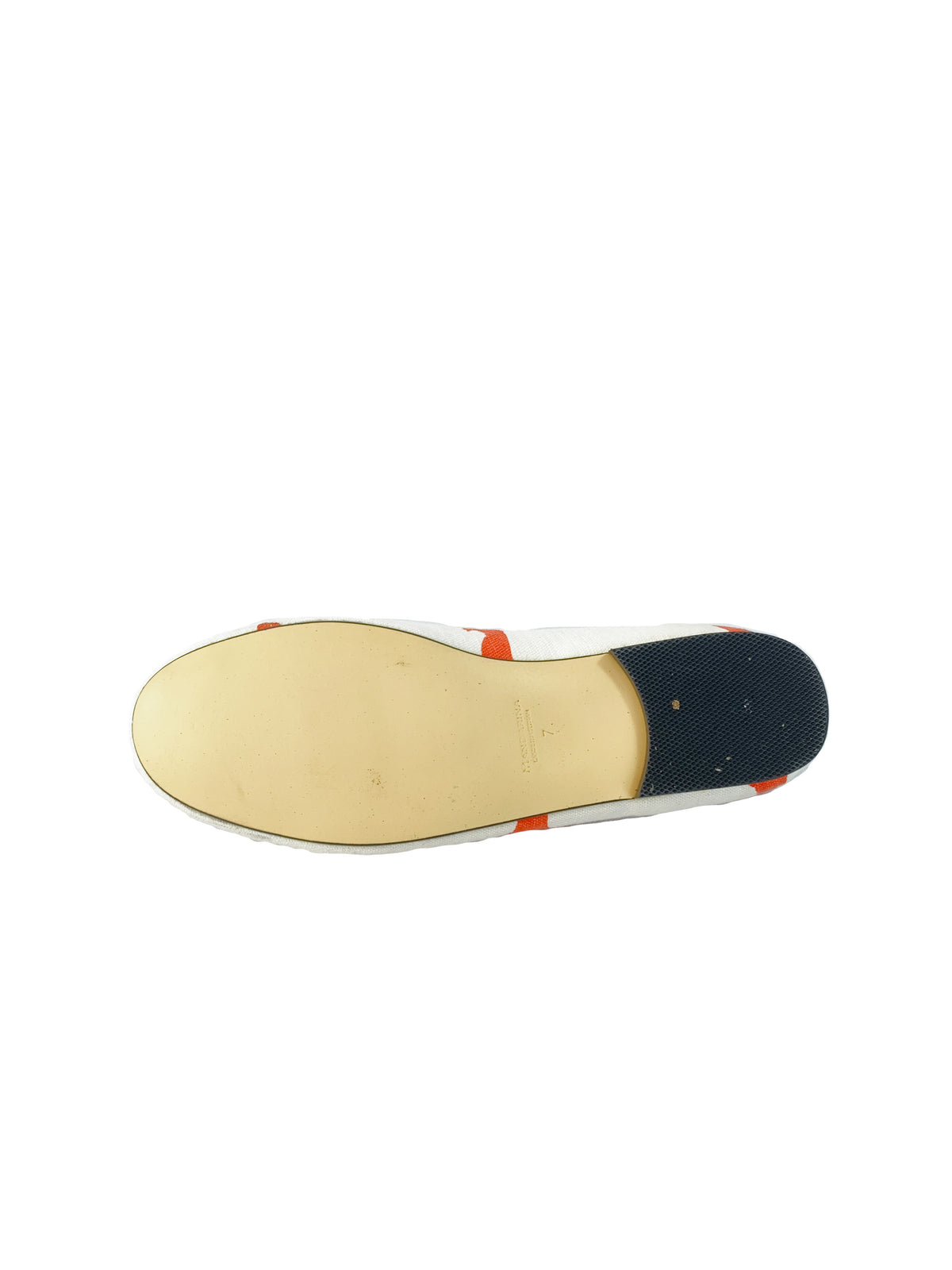 Mandarina white and orange dachshund flats size 7