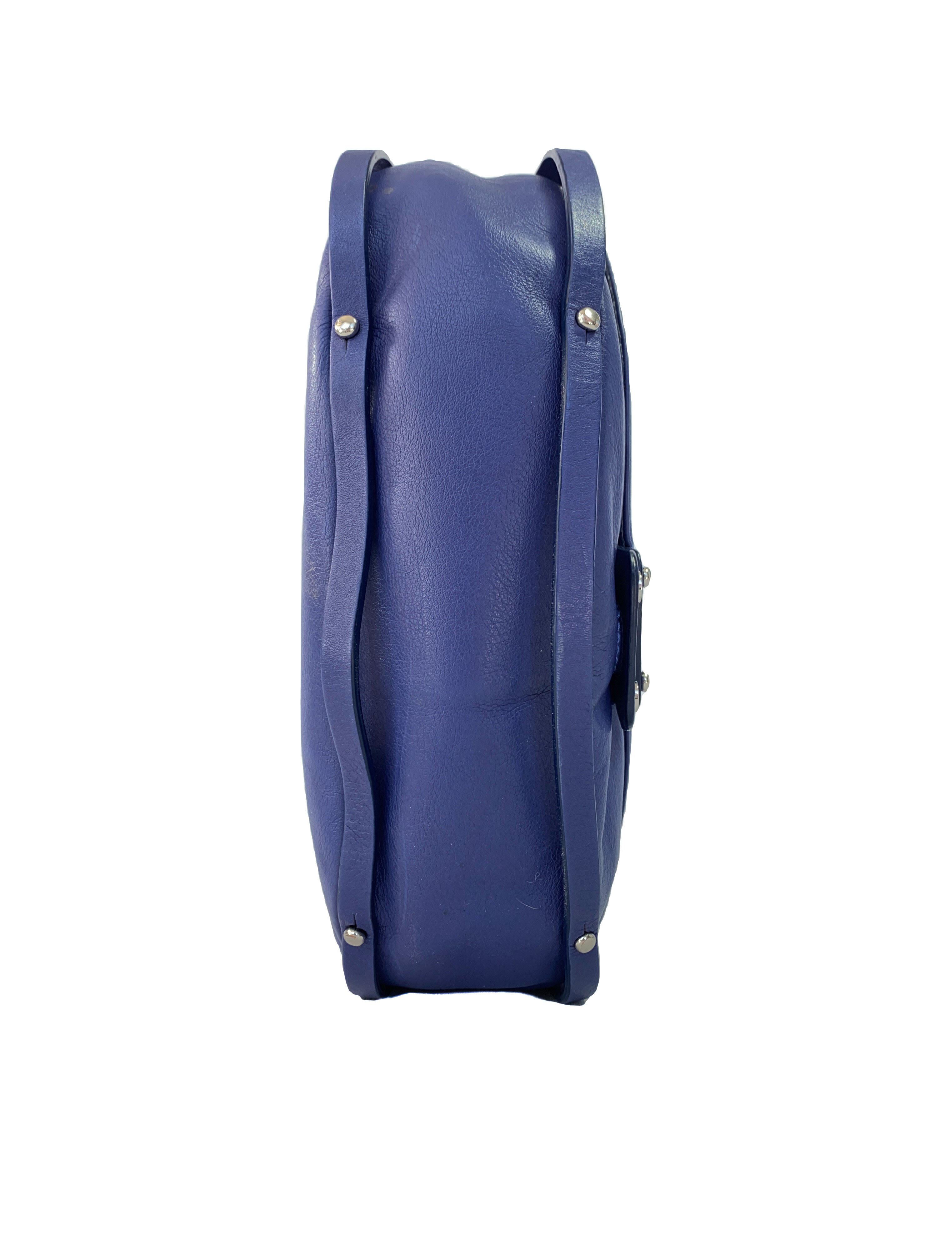 McQ Alexander McQueen blue Clerkenwell shoulder bag retail $750