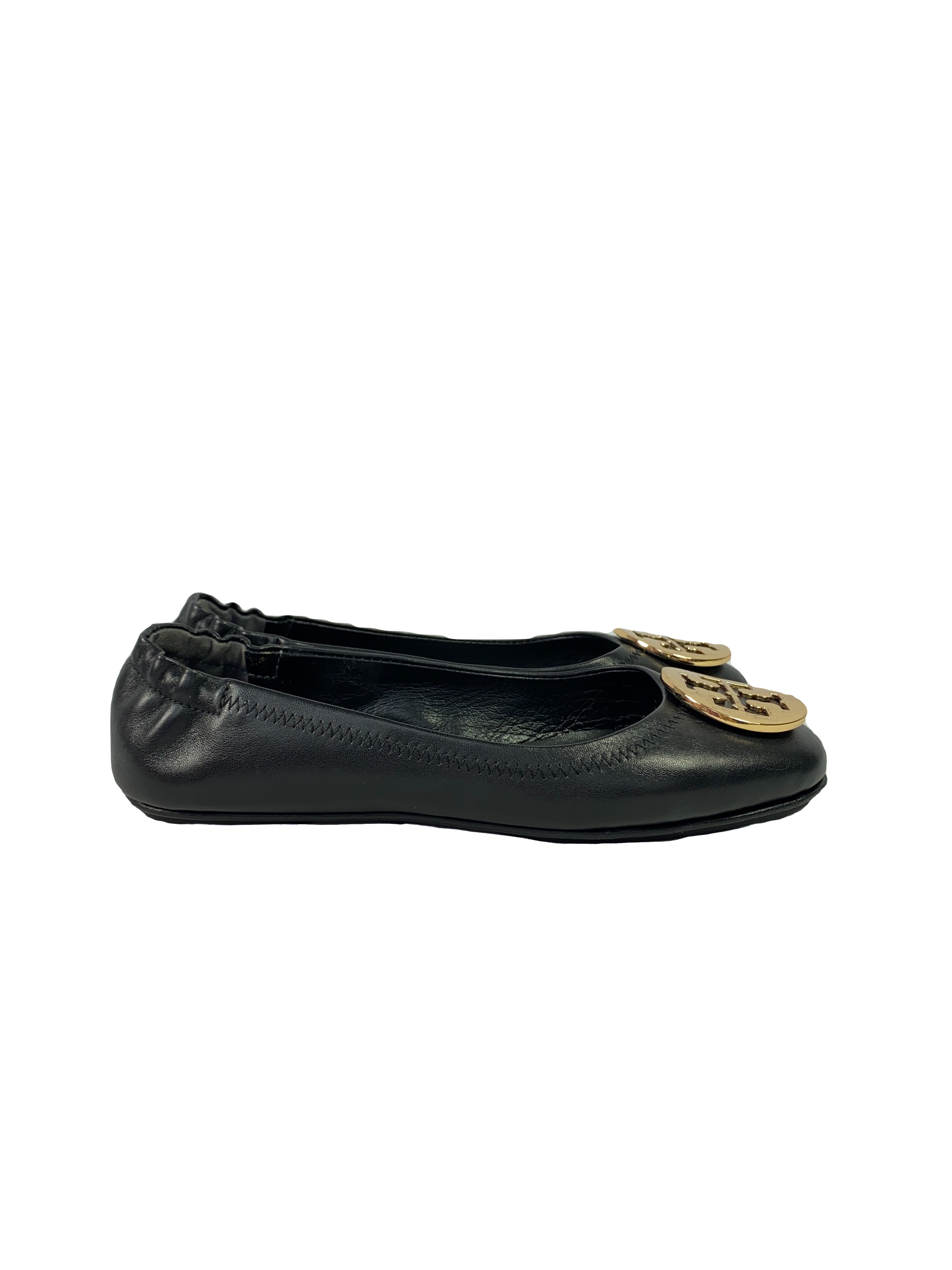 Tory Burch black Minnie travel flats size 6