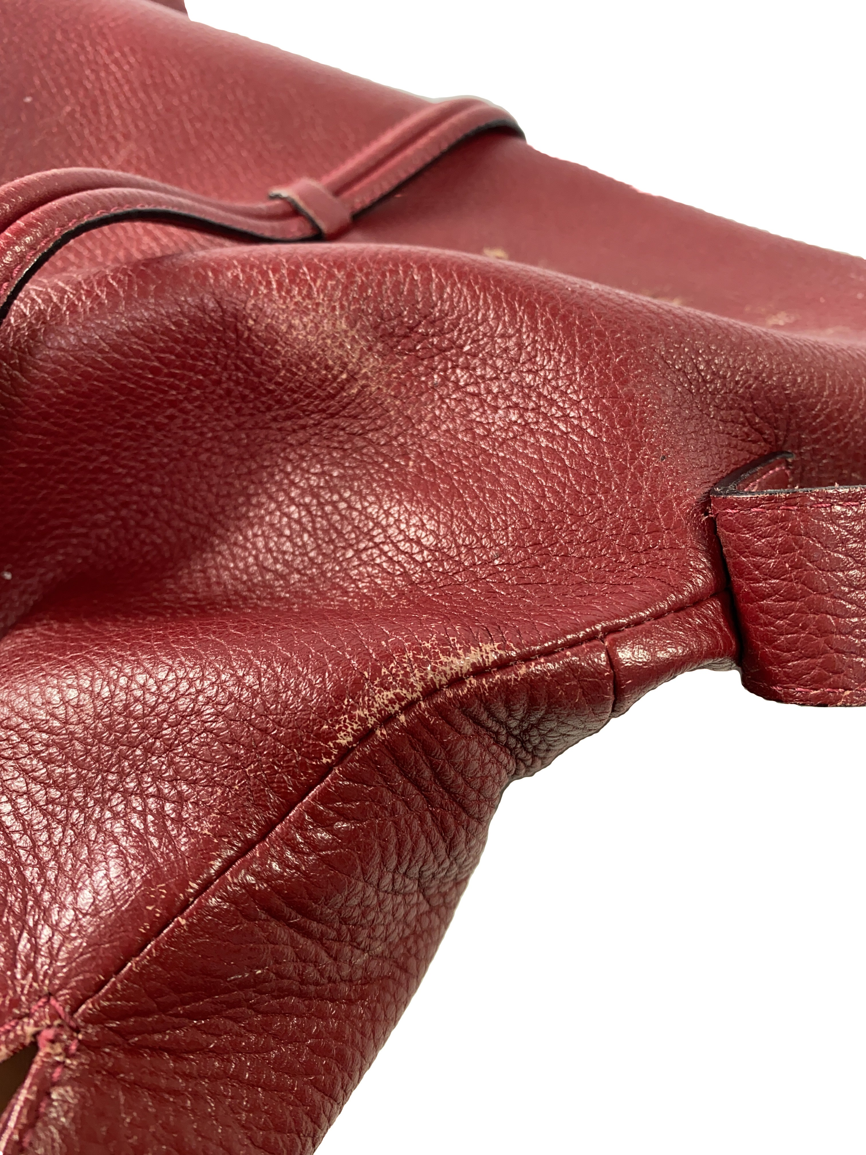 Burberry red leather plaid shoulder bag AS IS