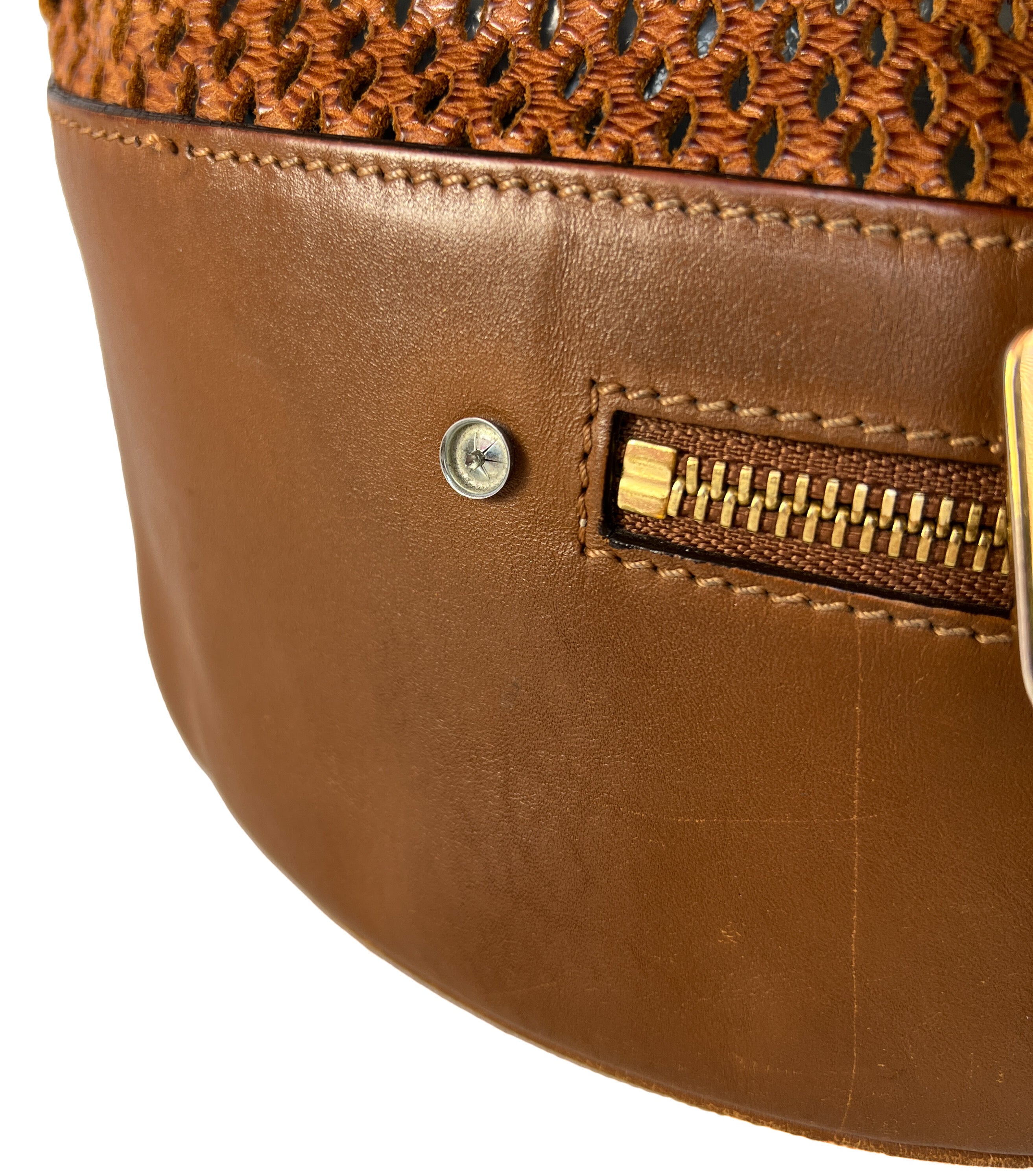 Chloe brown leather perforated bucket bag