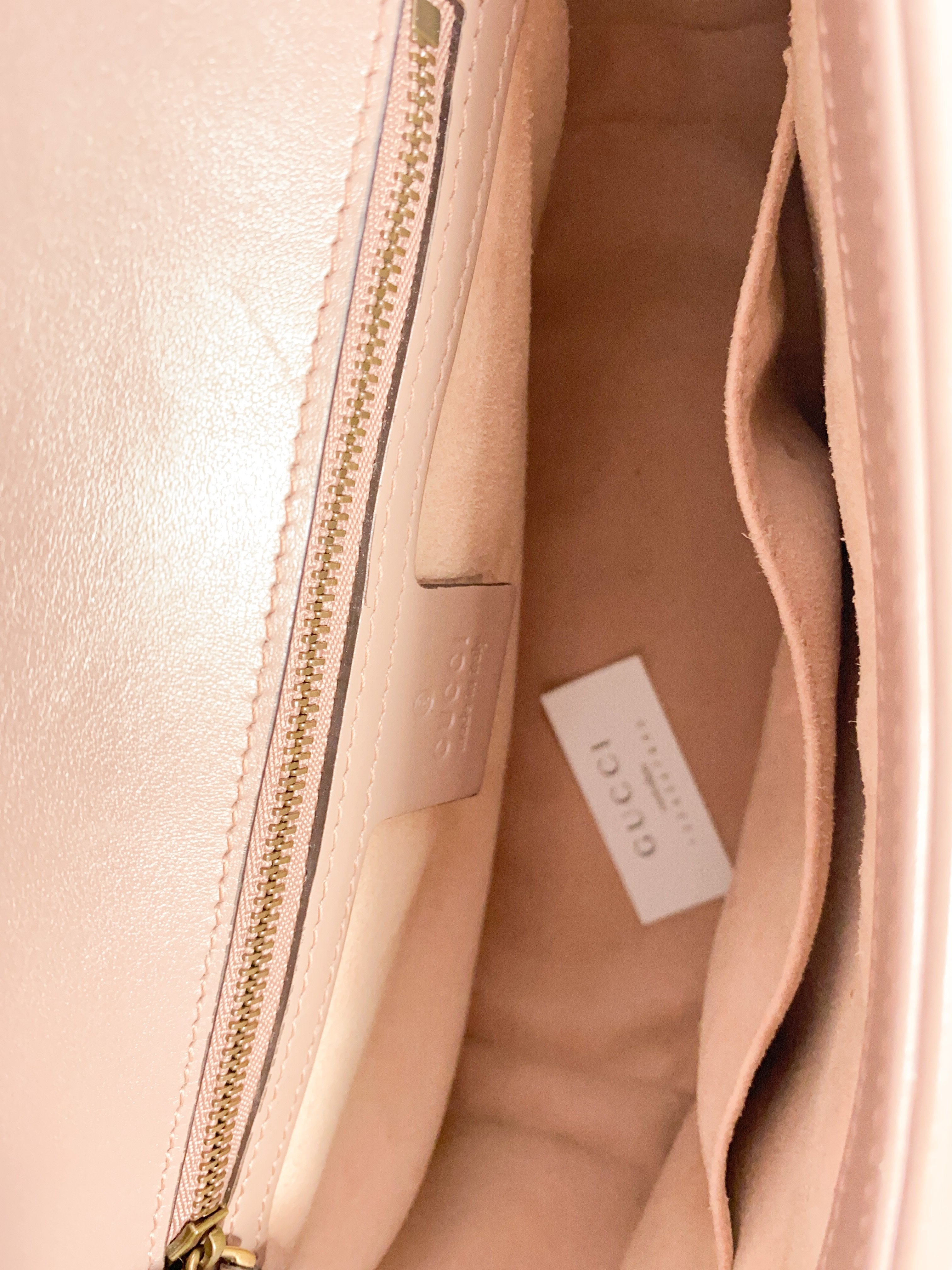 Gucci GG Marmont nudeish pink small top handle bag