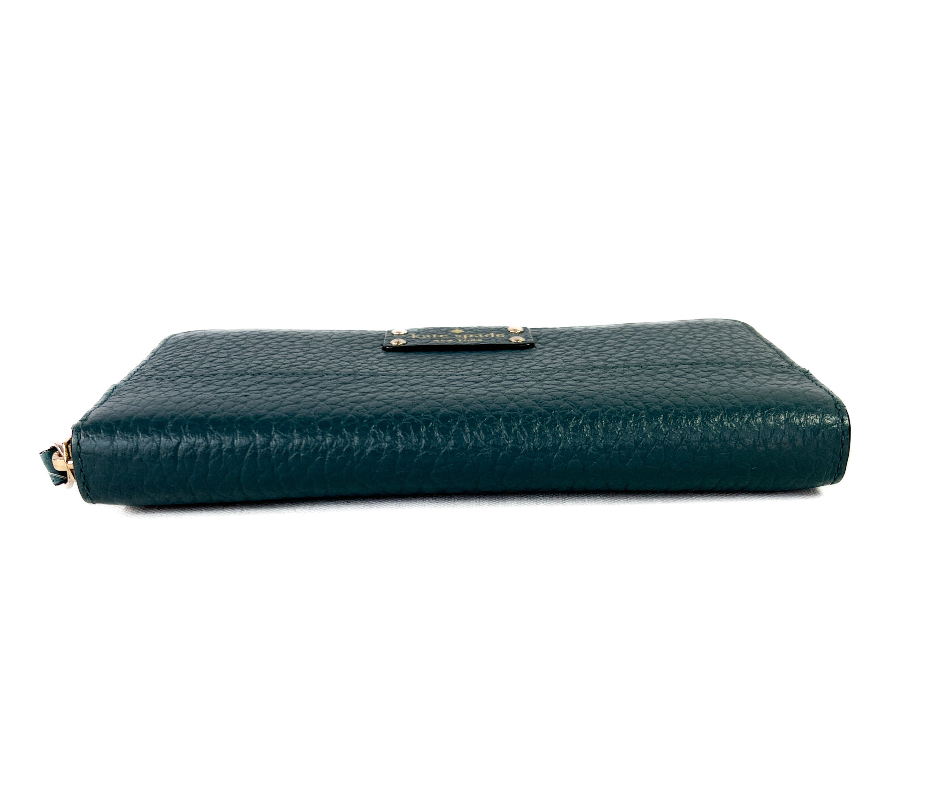 Kate Spade teal zip around leather wallet