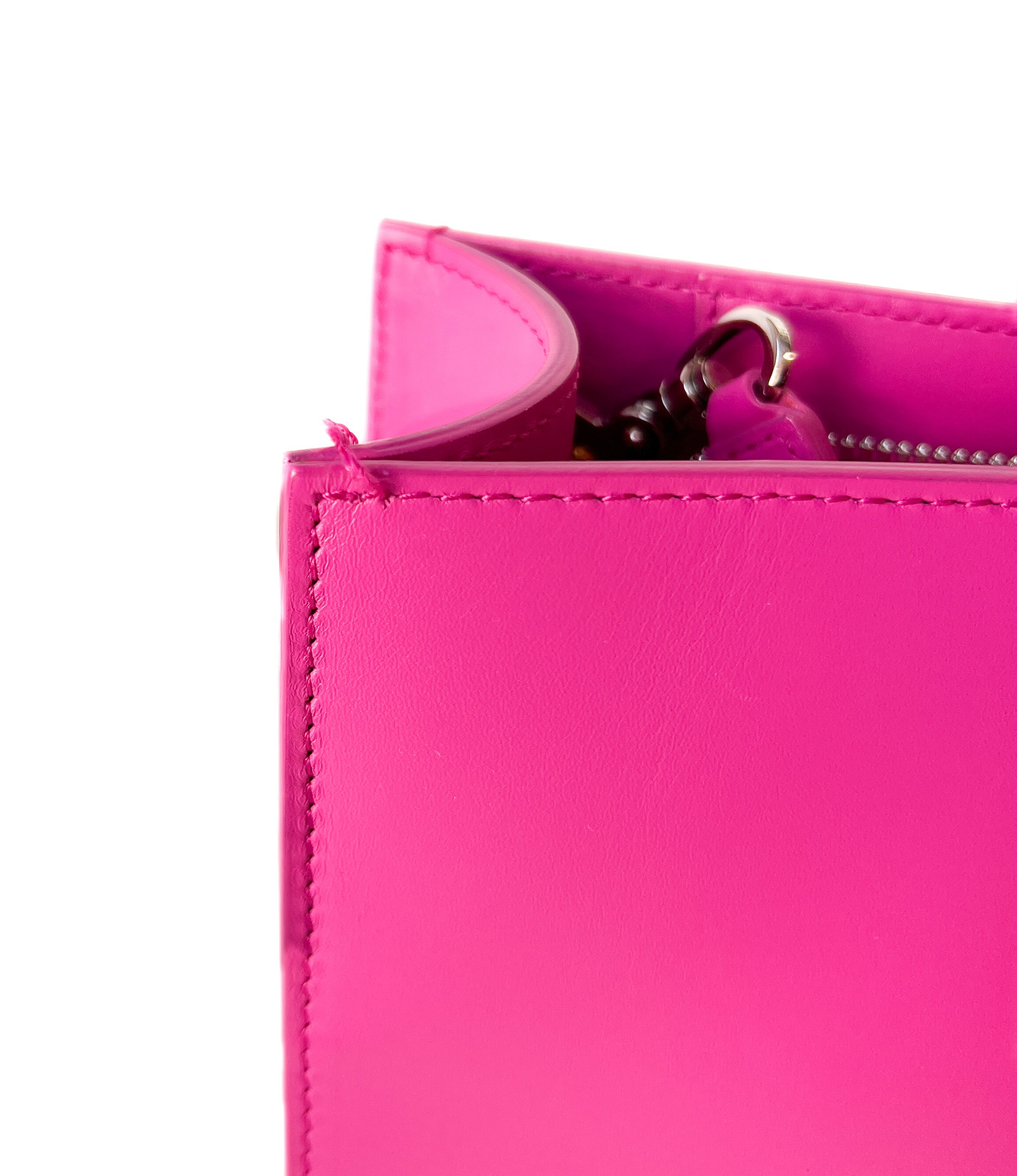 Balenciaga fuchsia leather cable shopper