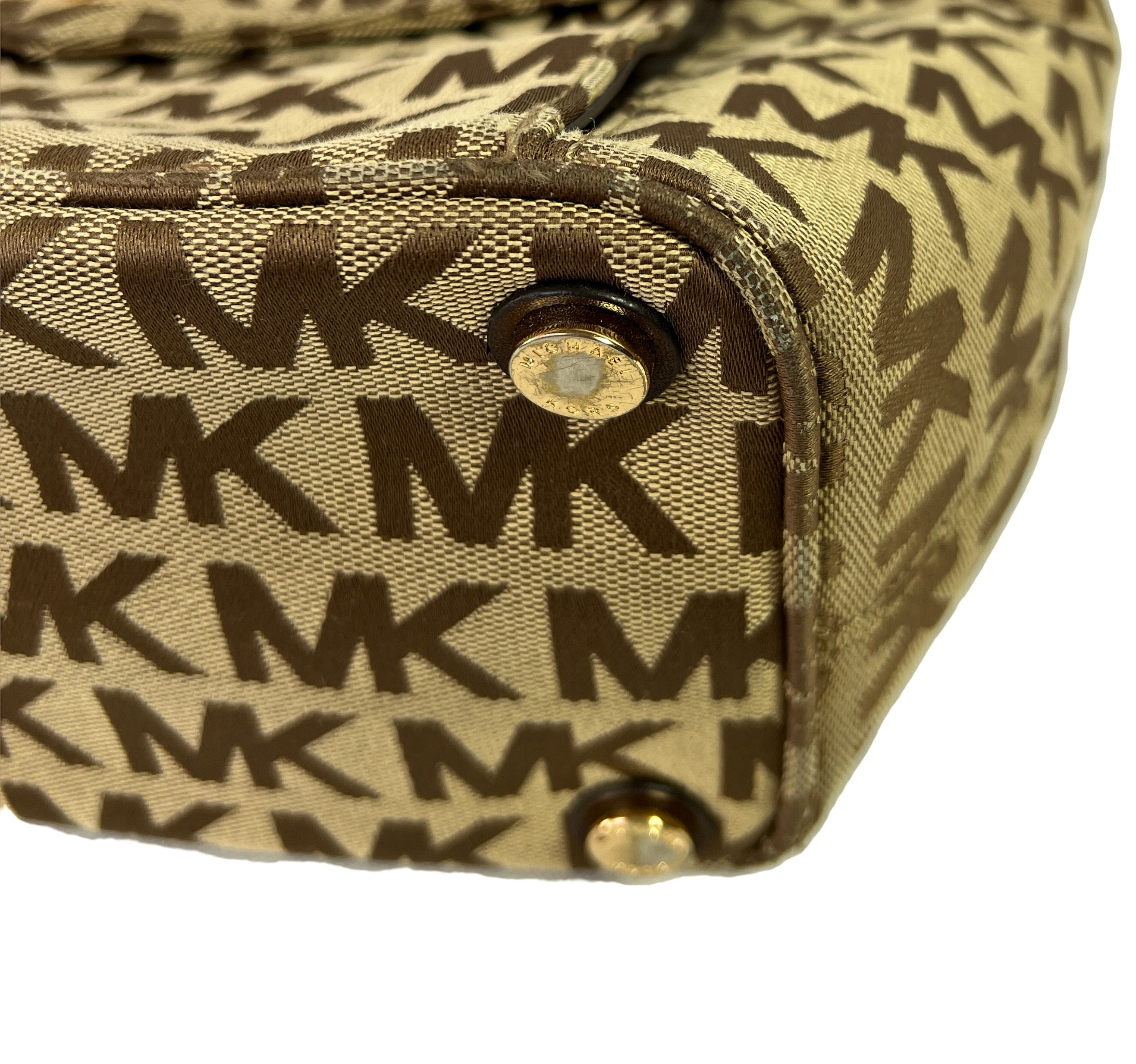 Michael Kors brown signature jet set front pocket tote
