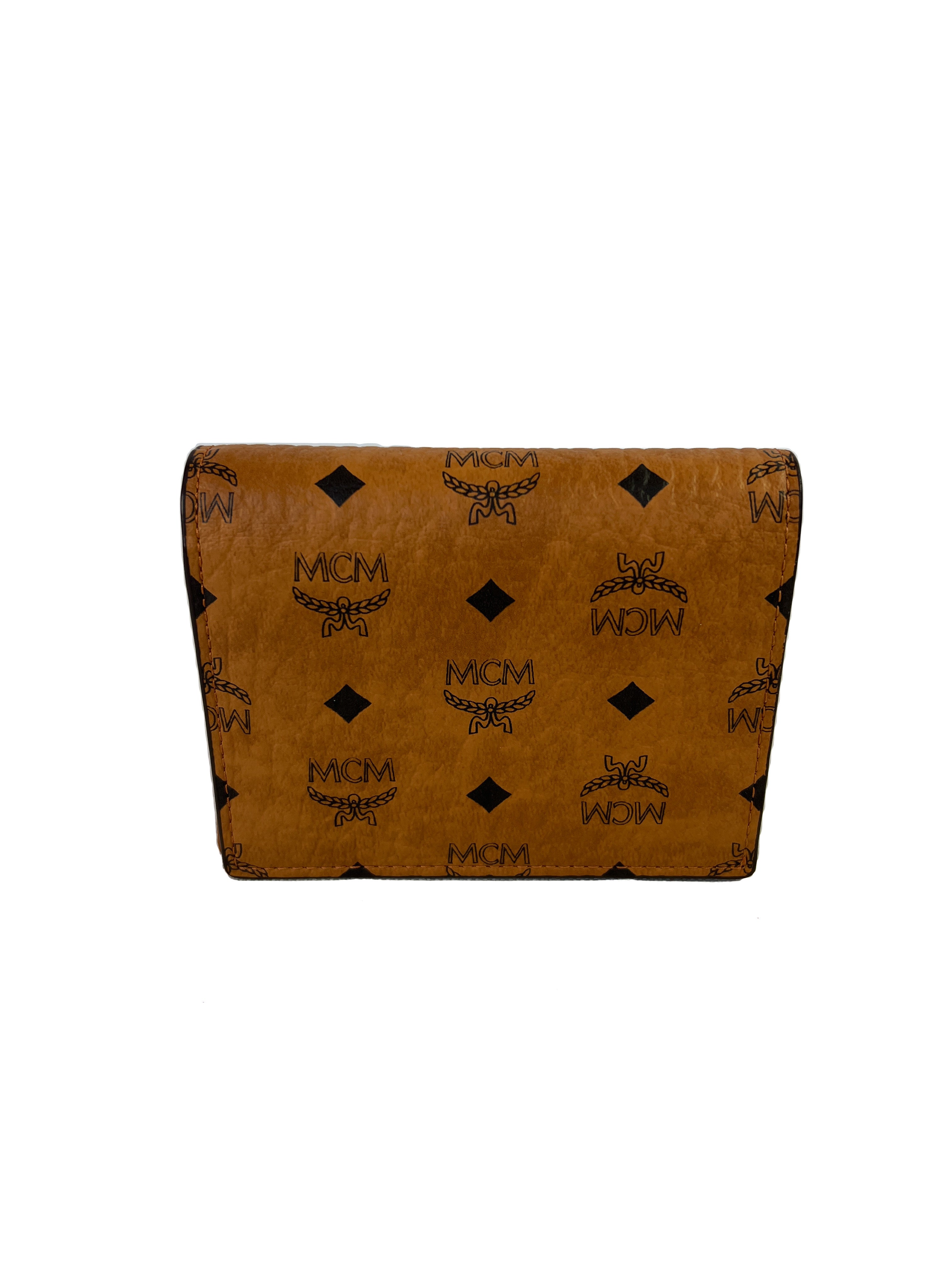 MCM brown visetos compact wallet