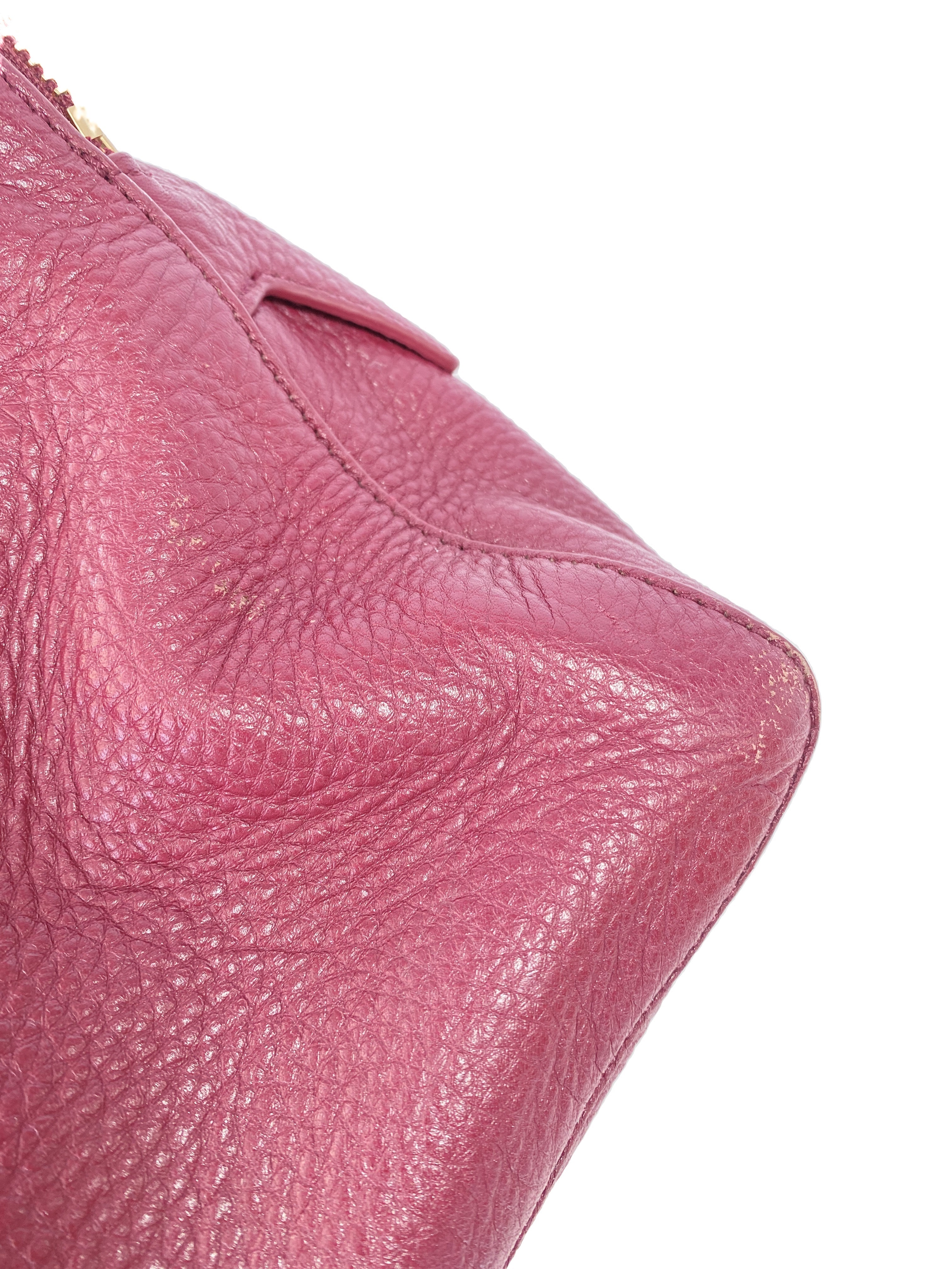 Tory Burch wine leather satchel